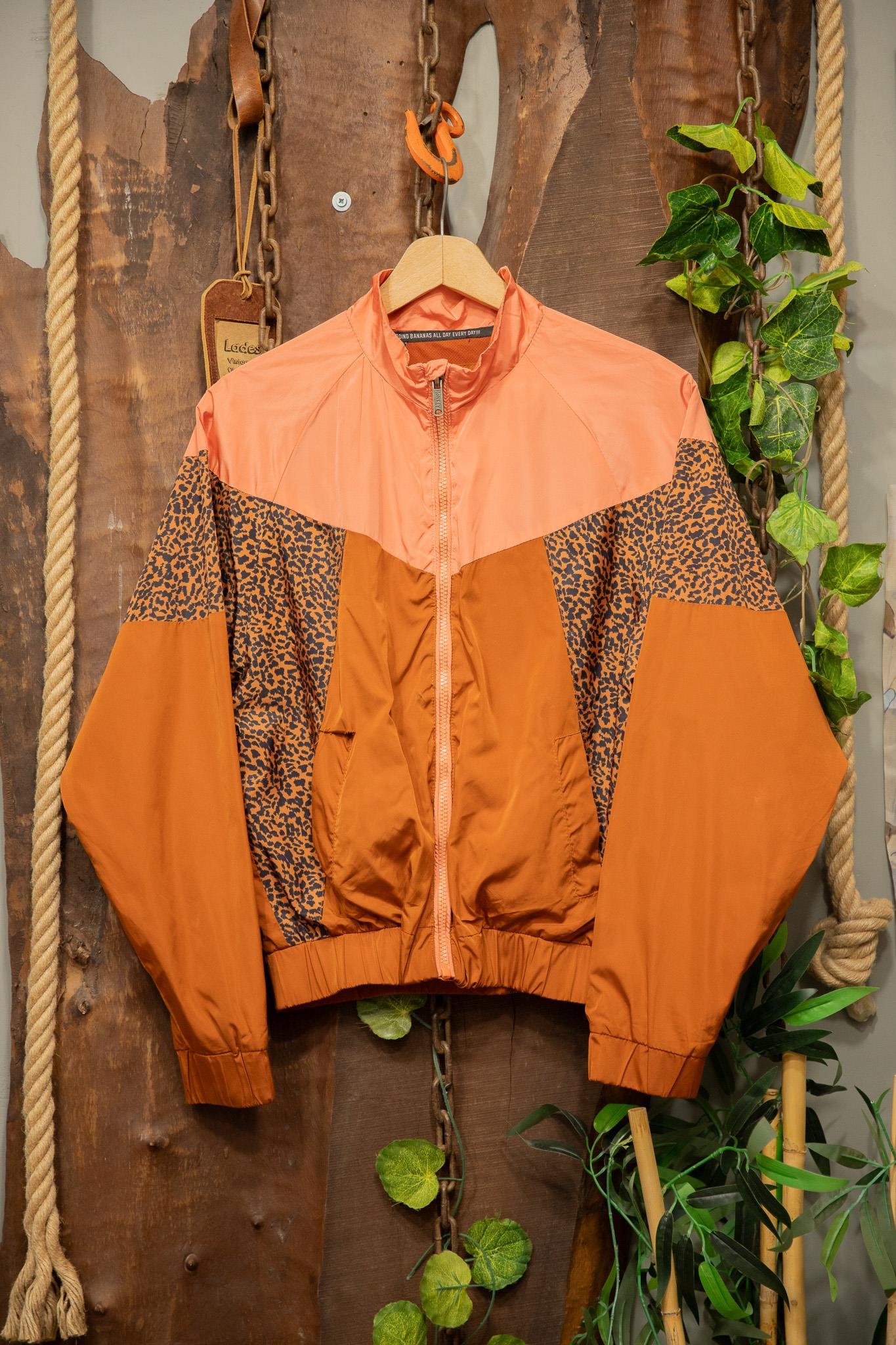 90s Neon Leopard Bomber Ceket