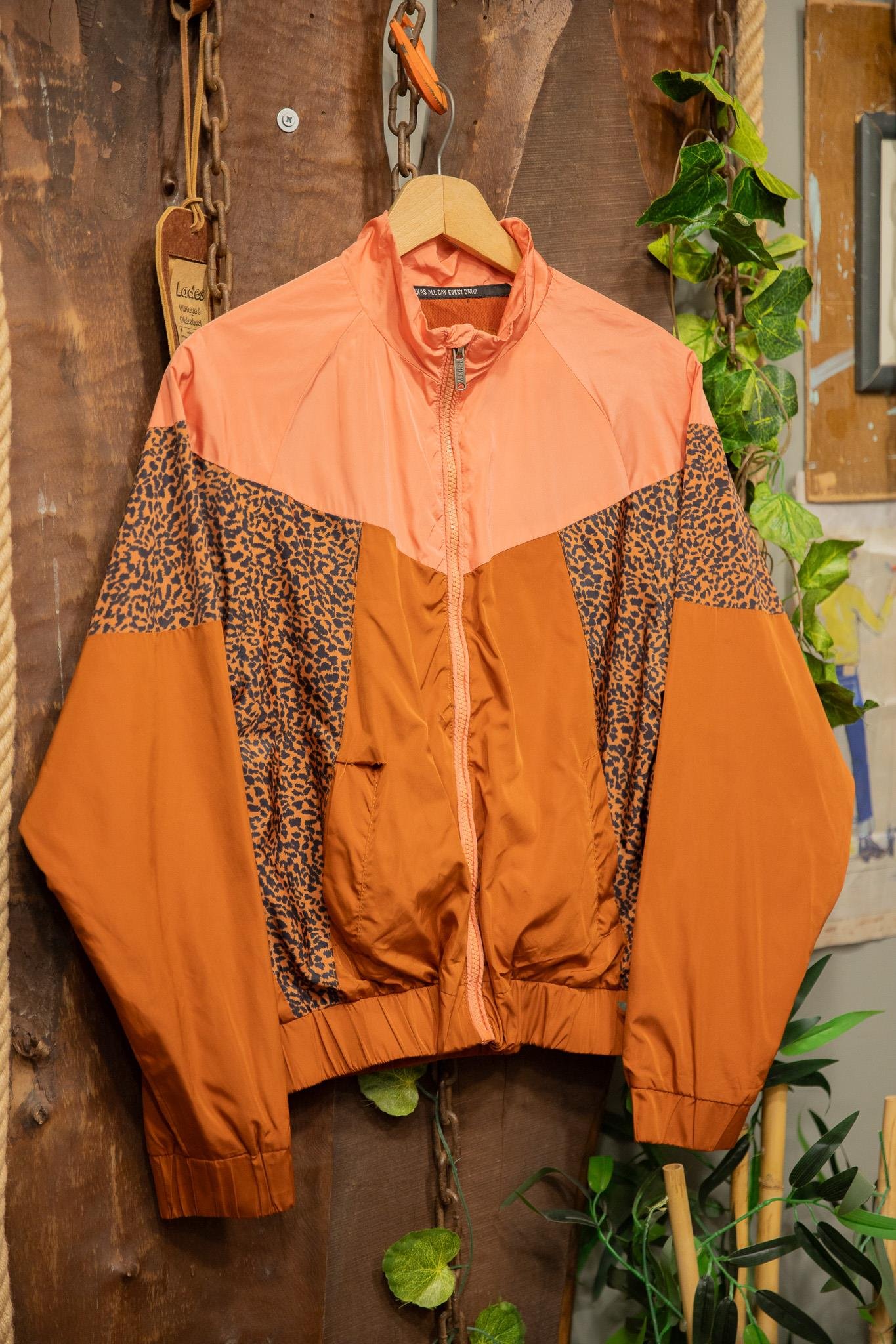 90s Neon Leopard Bomber Ceket