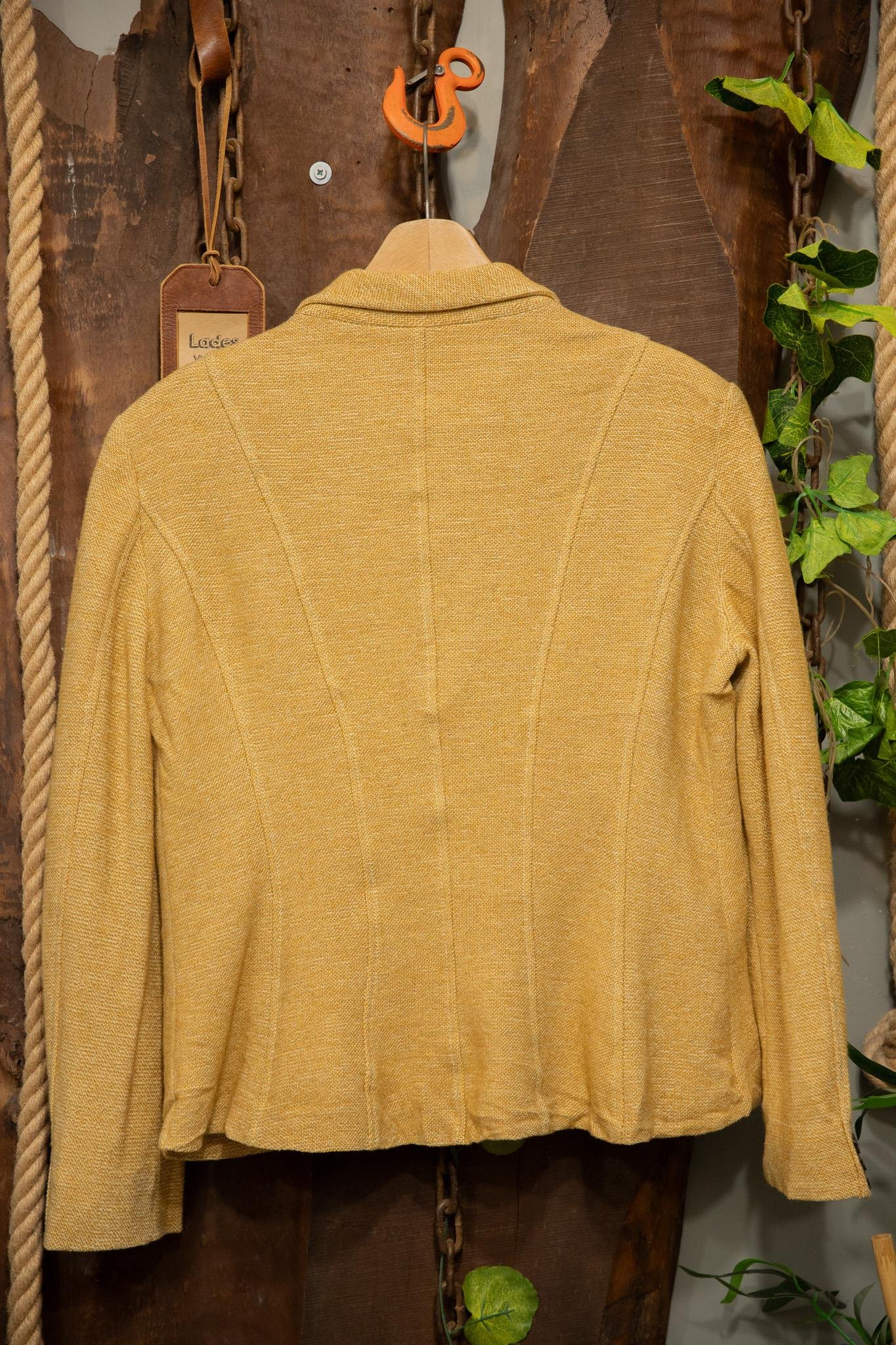 90's Old Money Gold Tweed Wool Ceket