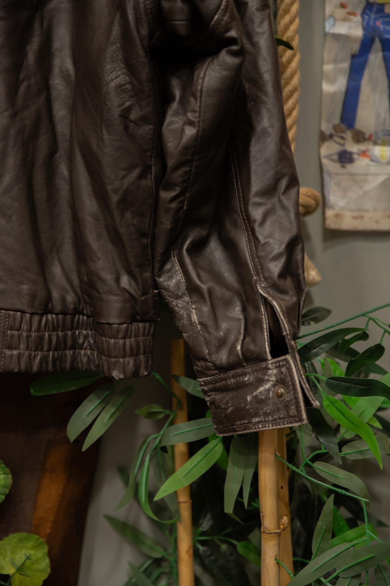 90's Oversize Acı Kahve Bomber Deri Ceket