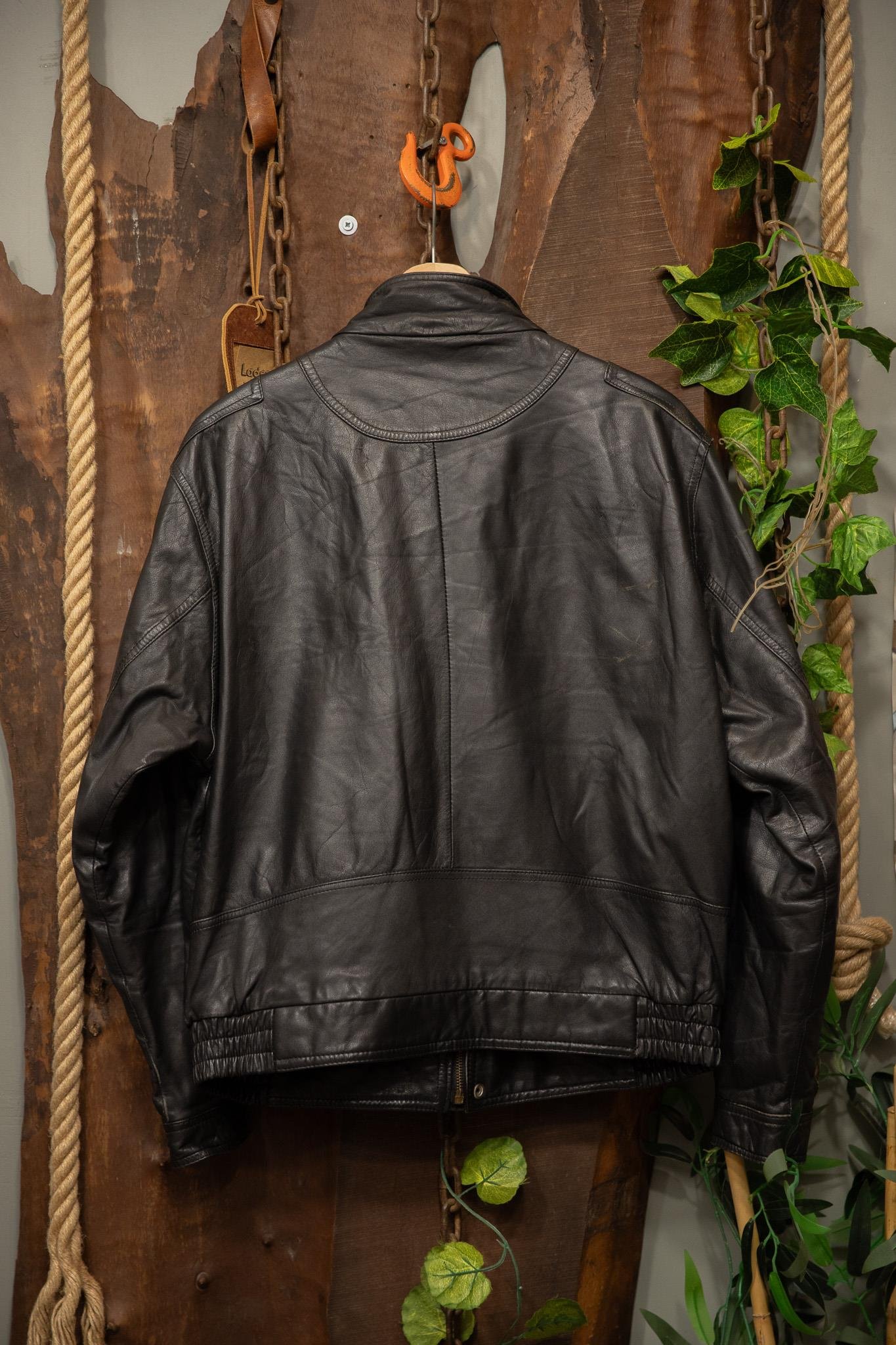 90's Oversize Cepli Moto Bomber Deri Ceket