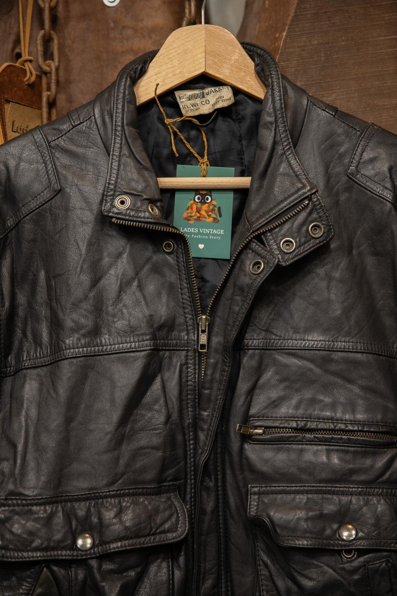 90's Oversize Cepli Moto Bomber Deri Ceket