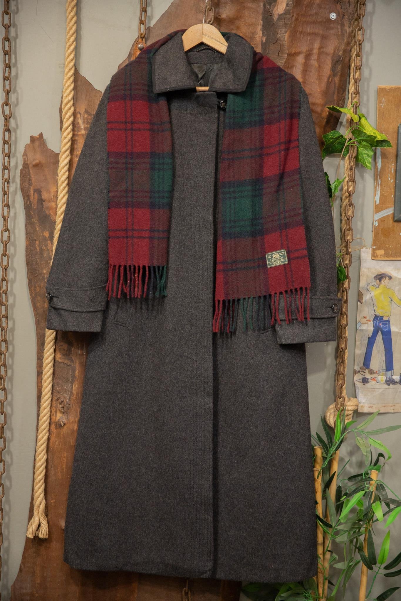 90's Oversize Grey Wool Kaban
