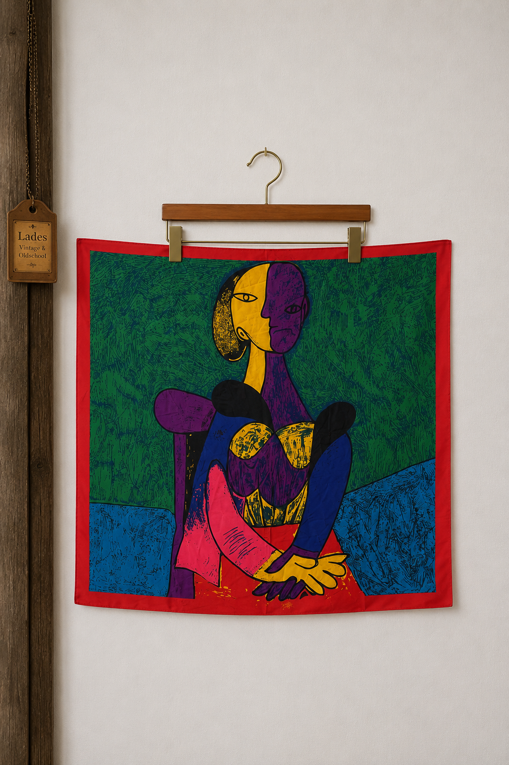 90s Picasso Esintili Yağlı Boya Eşarp&Fular