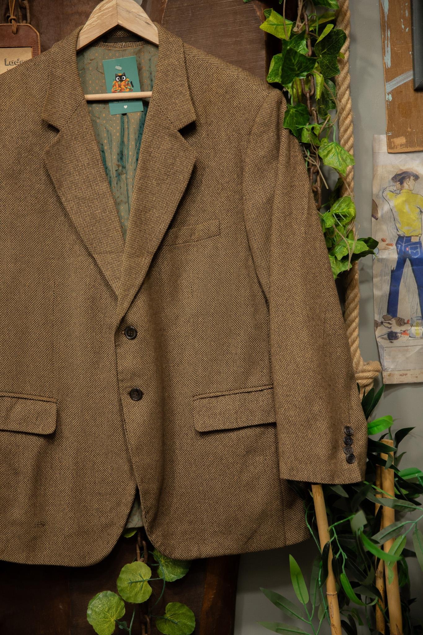 90's Plaid Tweed Blazer Ceket