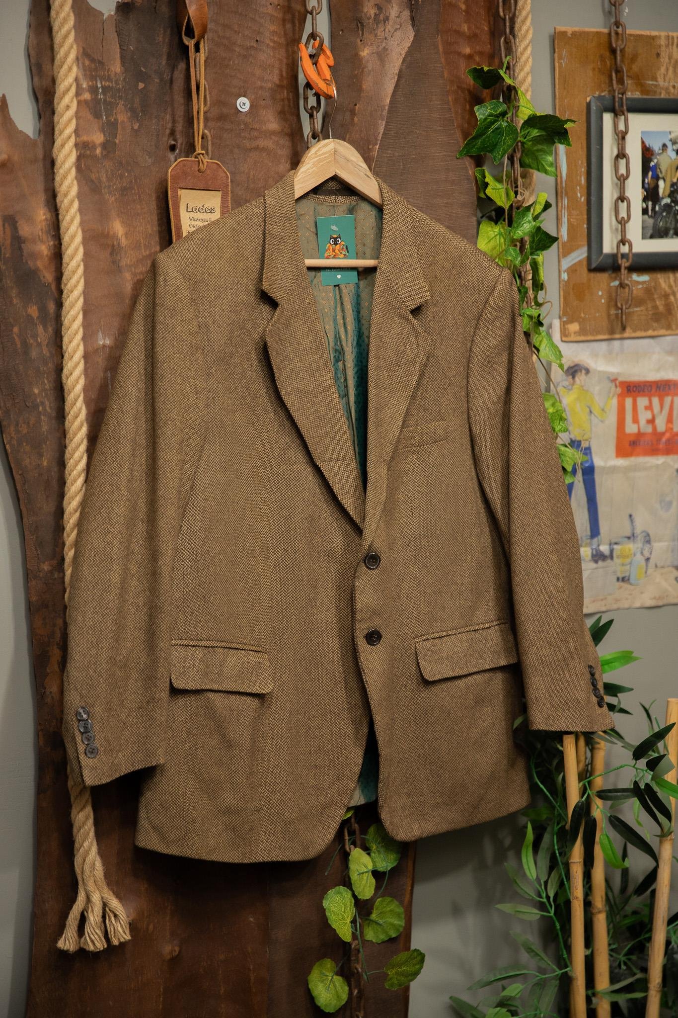90's Plaid Tweed Blazer Ceket