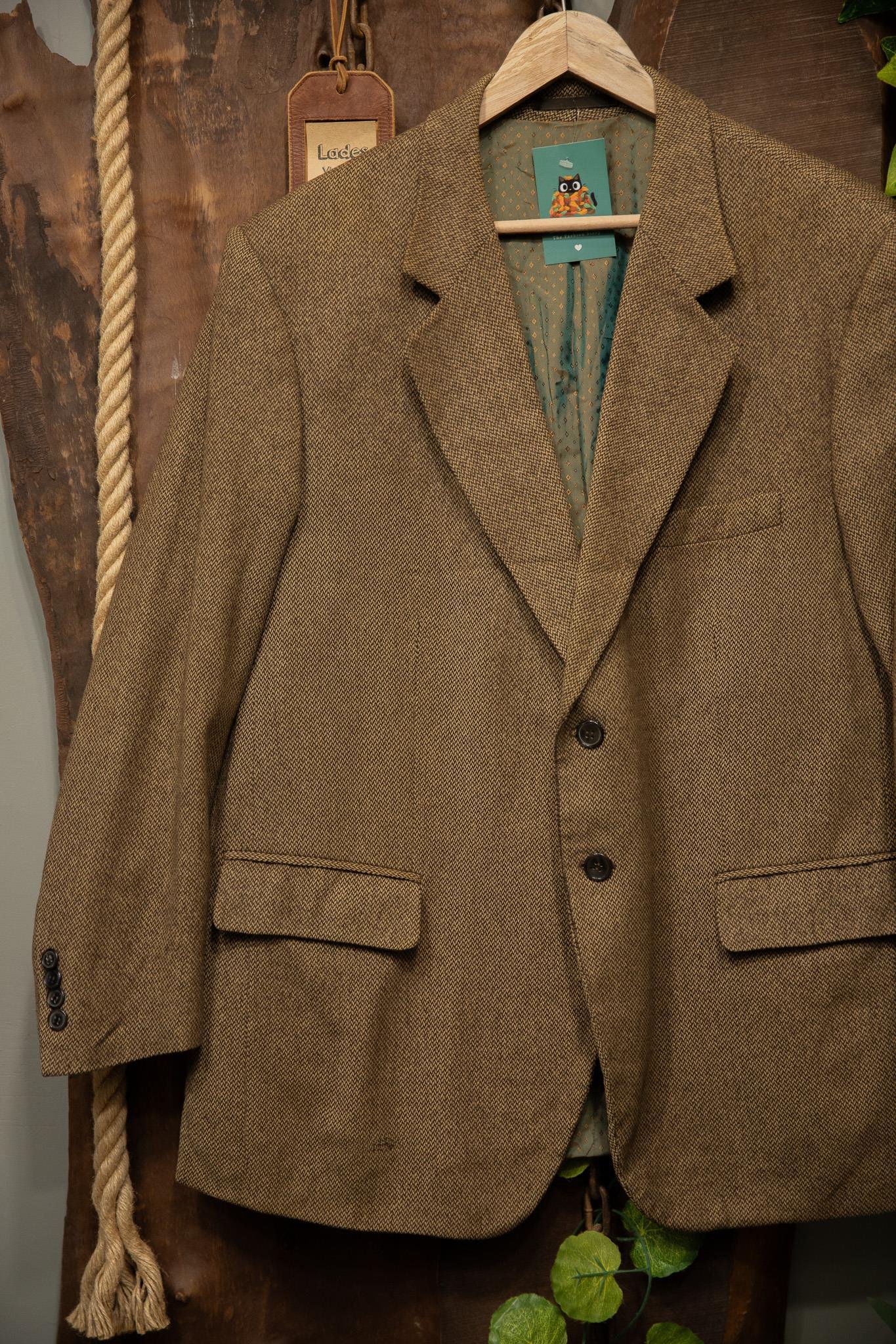 90's Plaid Tweed Blazer Ceket