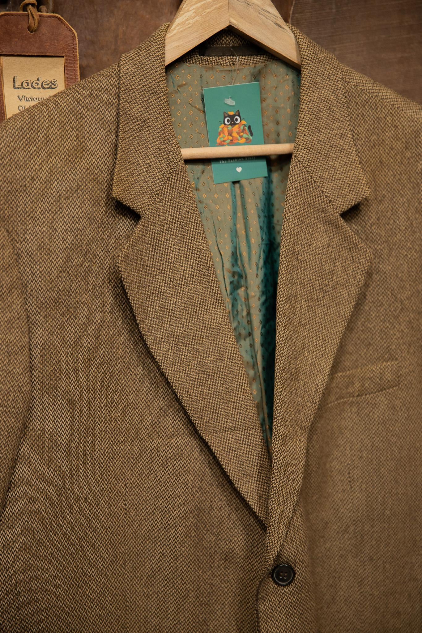 90's Plaid Tweed Blazer Ceket