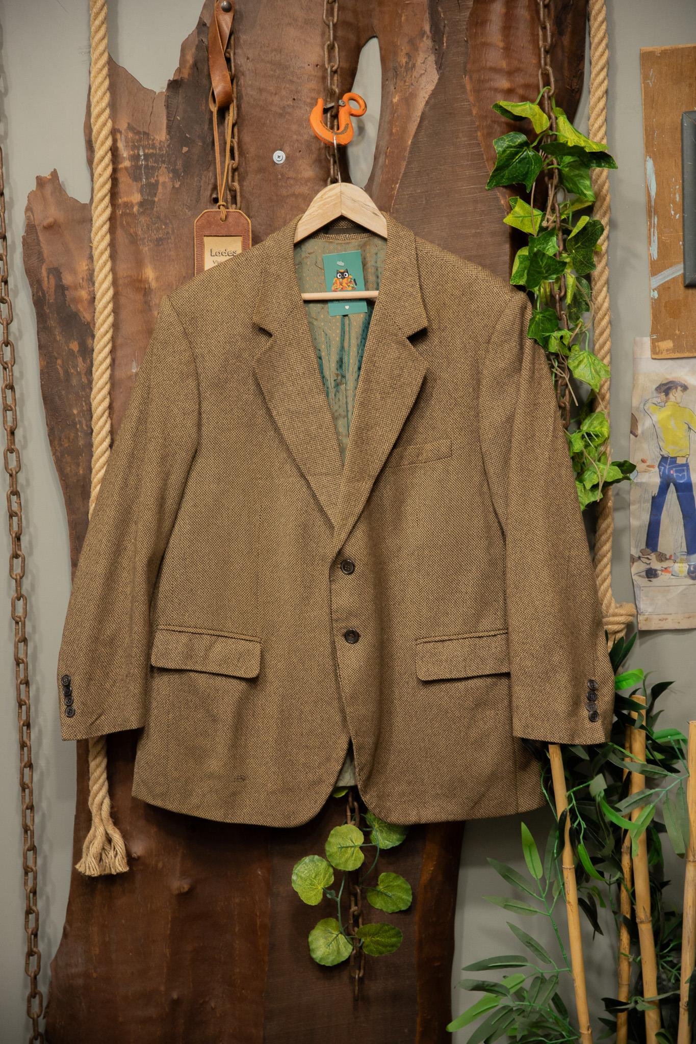 90's Plaid Tweed Blazer Ceket