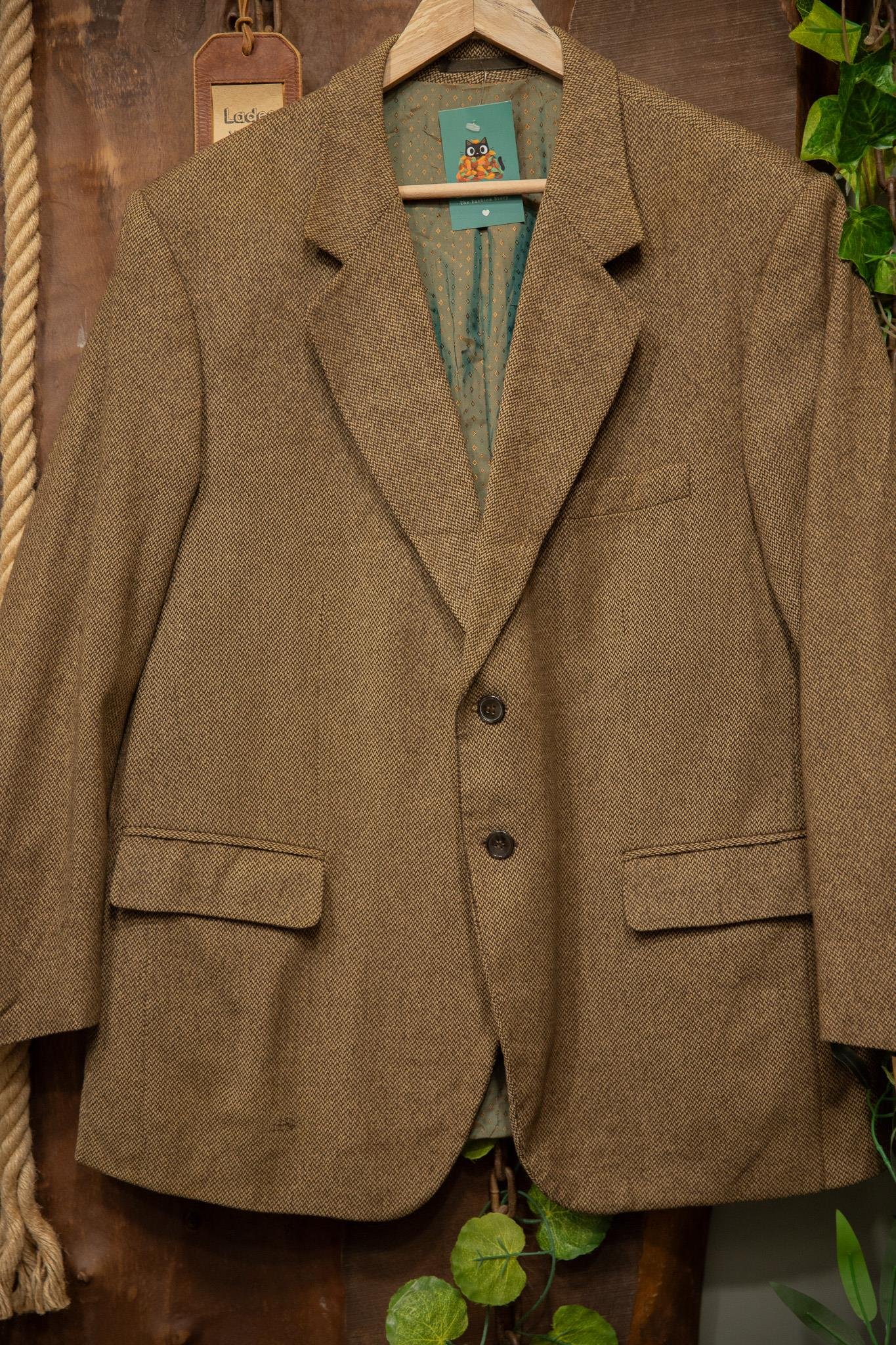 90's Plaid Tweed Blazer Ceket