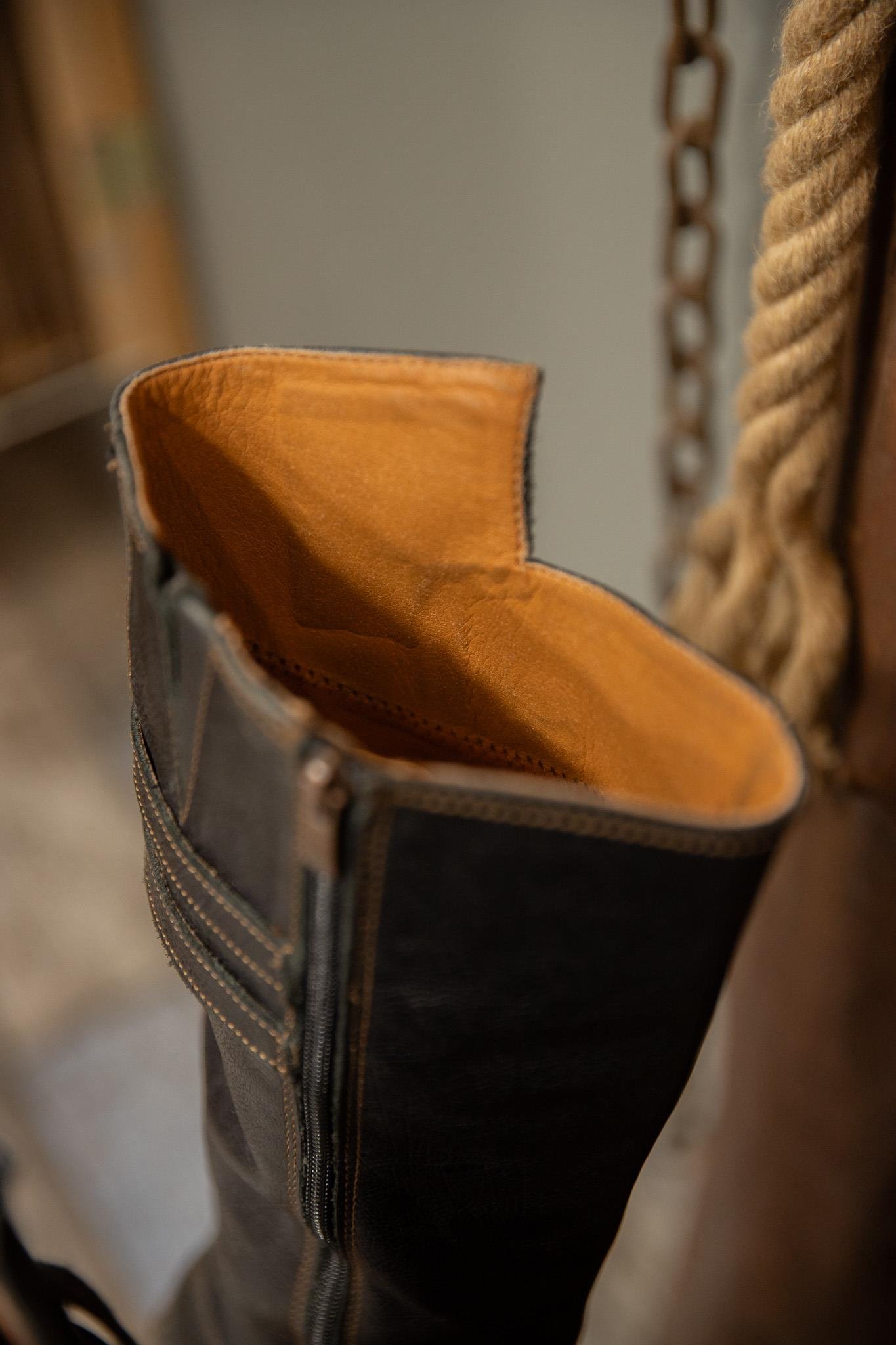 90's Platform Buckle Knee-High Deri Çizme