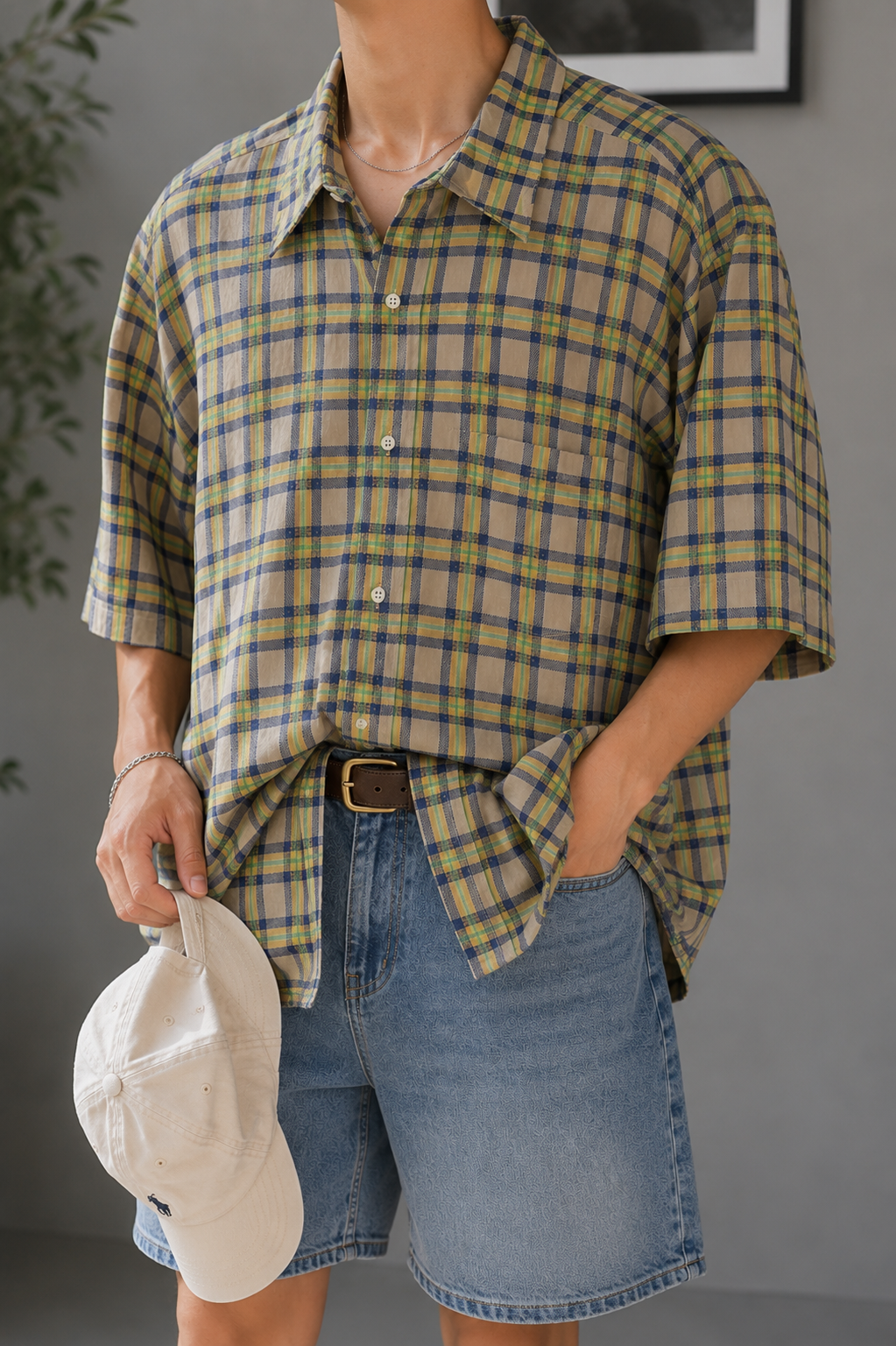 90s Preppy Plaid Ekose Gömlek