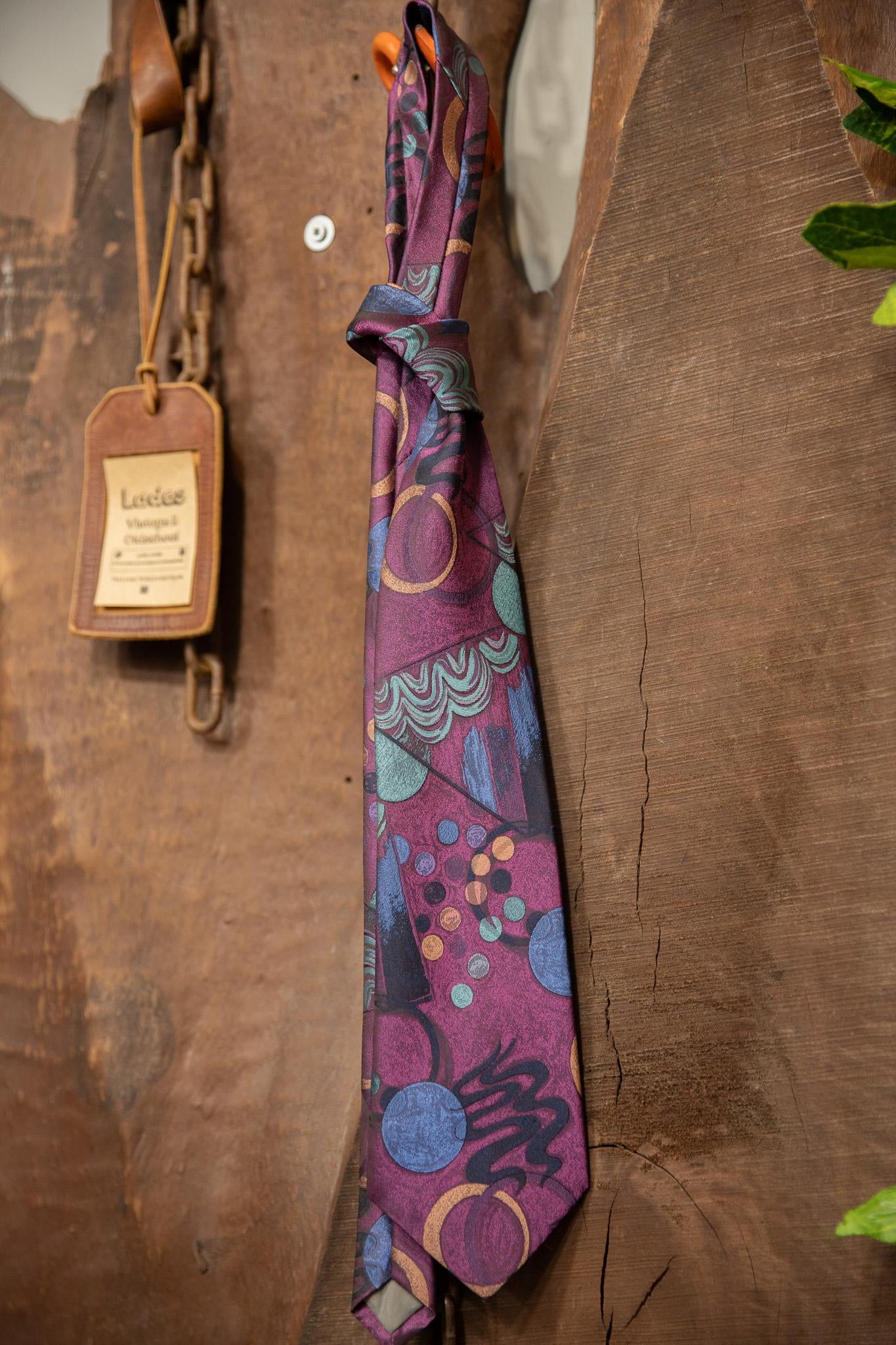 90's Purple Silk Kravat