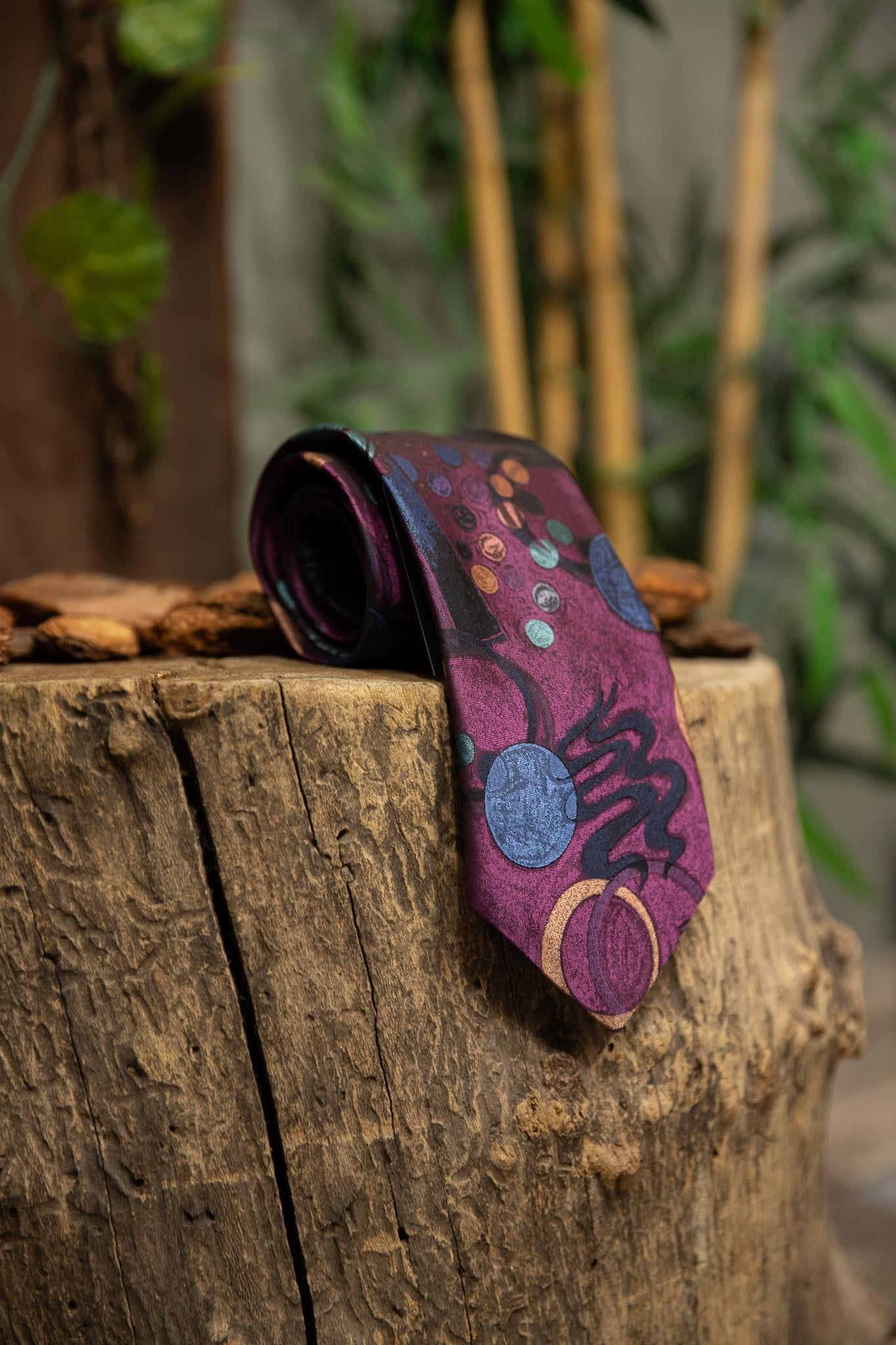 90's Purple Silk Kravat