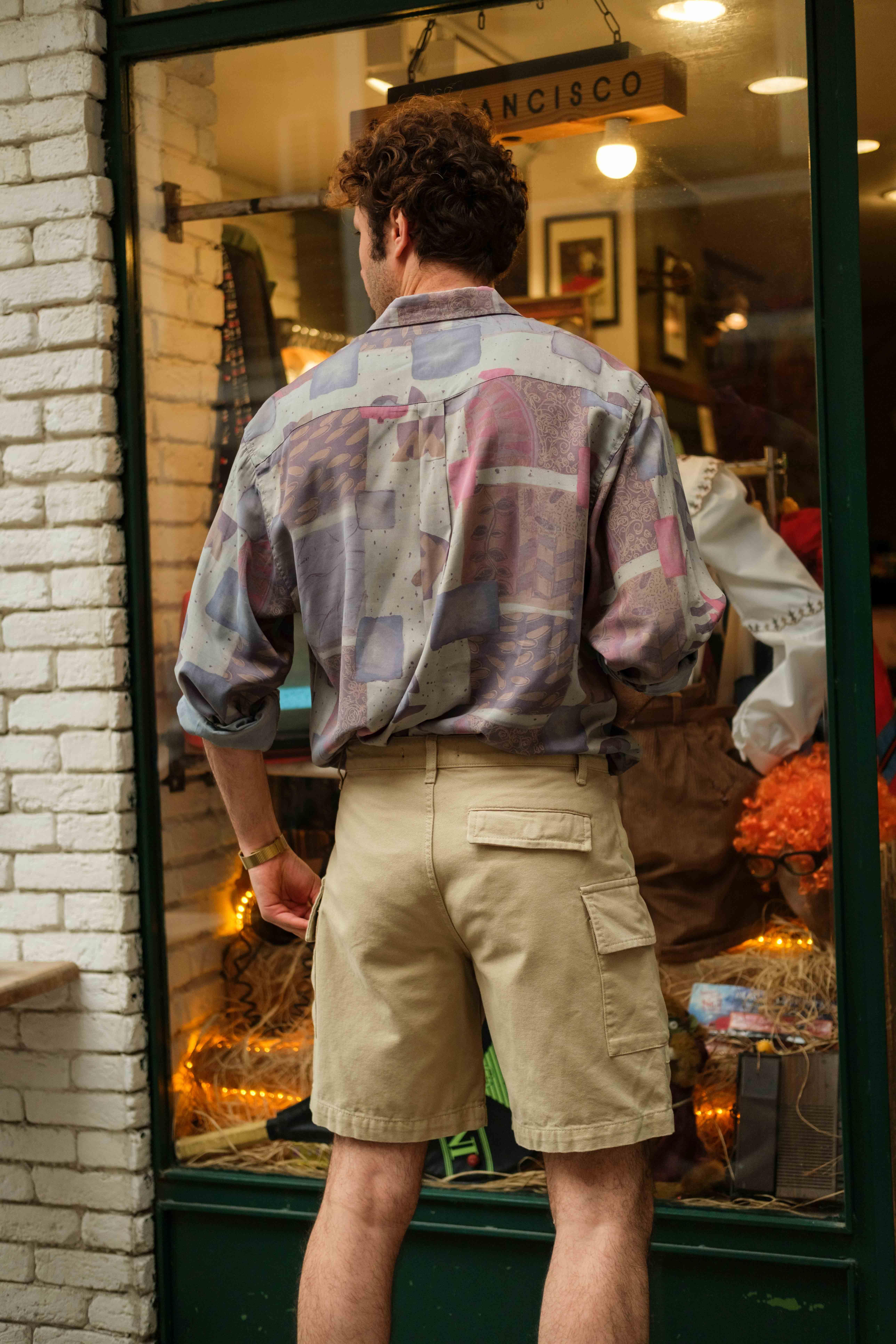 90's Retro Denim Camel Kargo Unisex Şort
