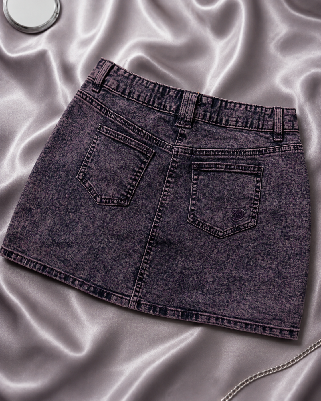 Acid Wash Denim Mini Etek
