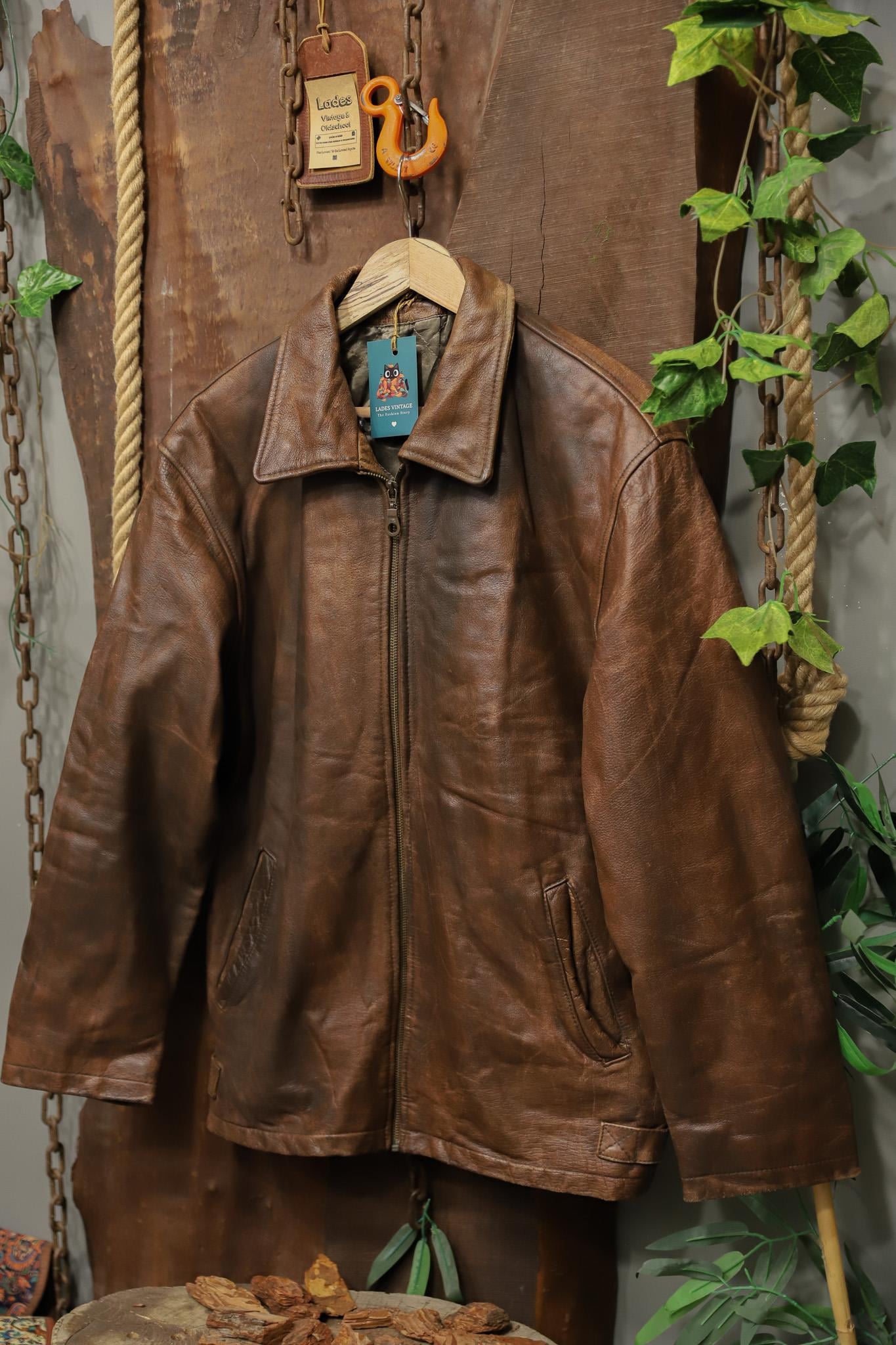 American Biker Classic Brown Deri Ceket