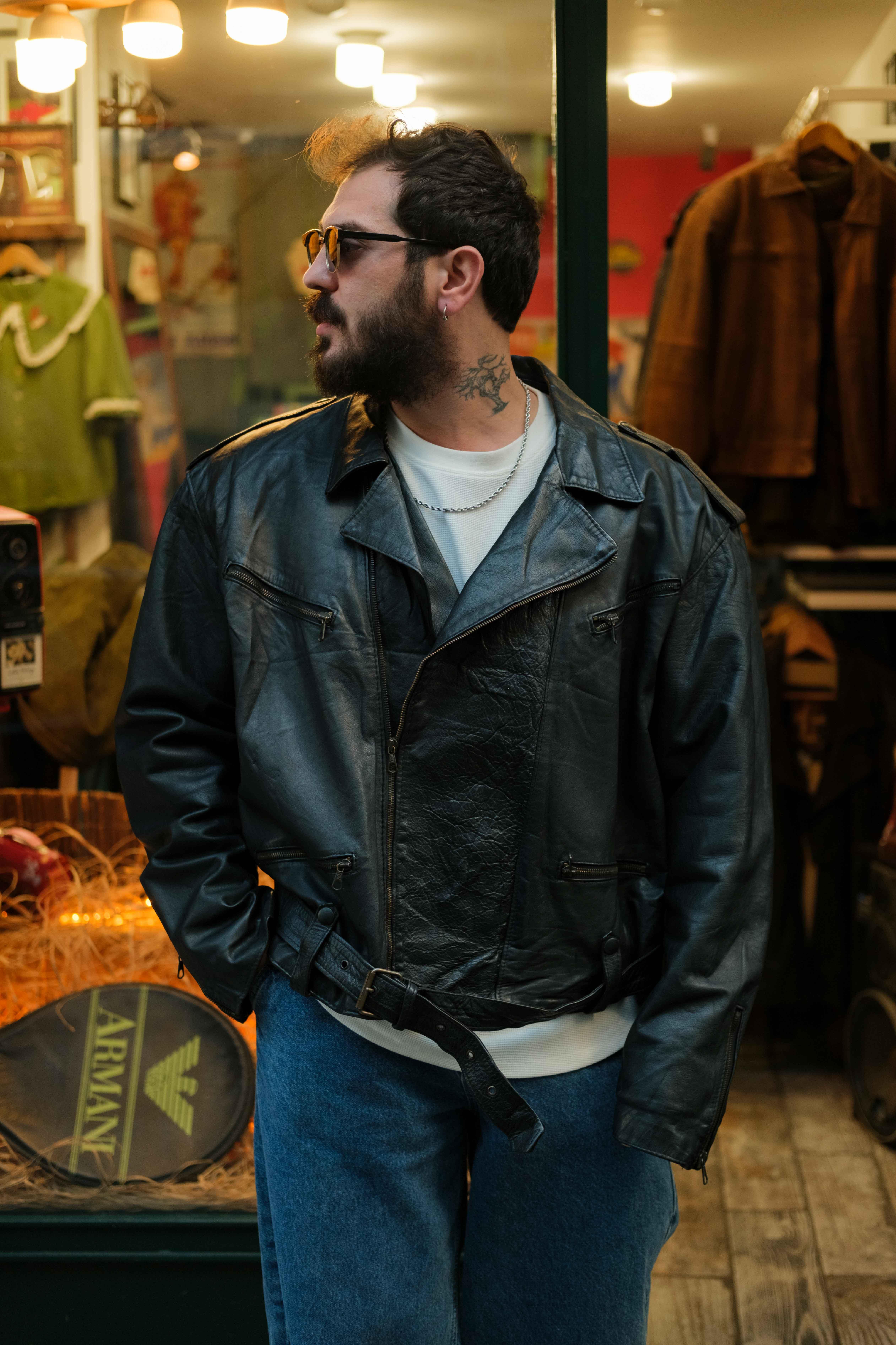 AMERİCAN BIKER UNİQ DERİ CEKET