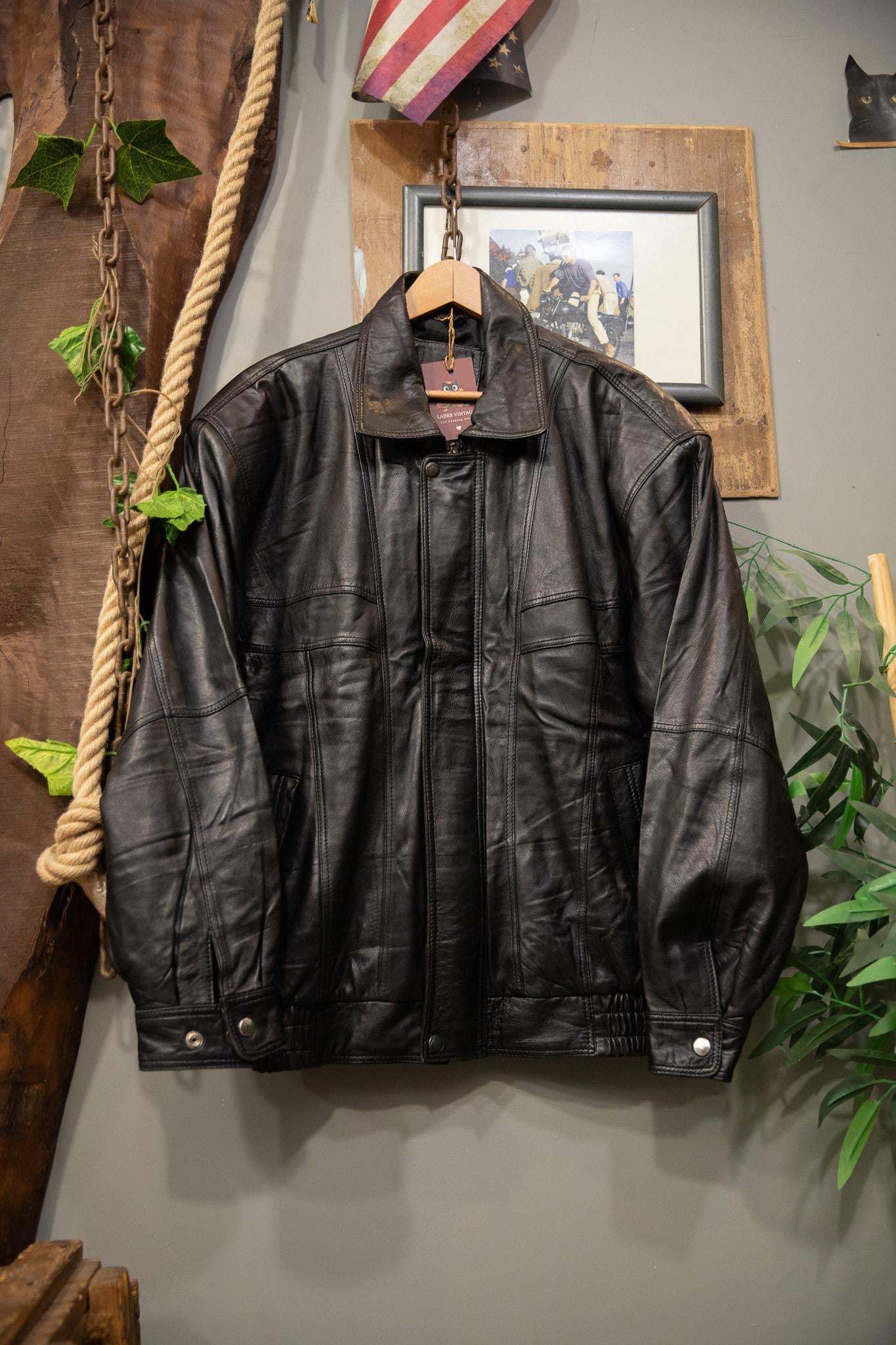 American Black Bomber Deri Ceket