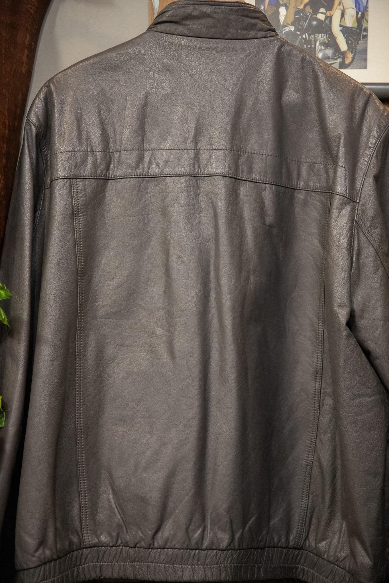 American Gray Bomber Deri Ceket