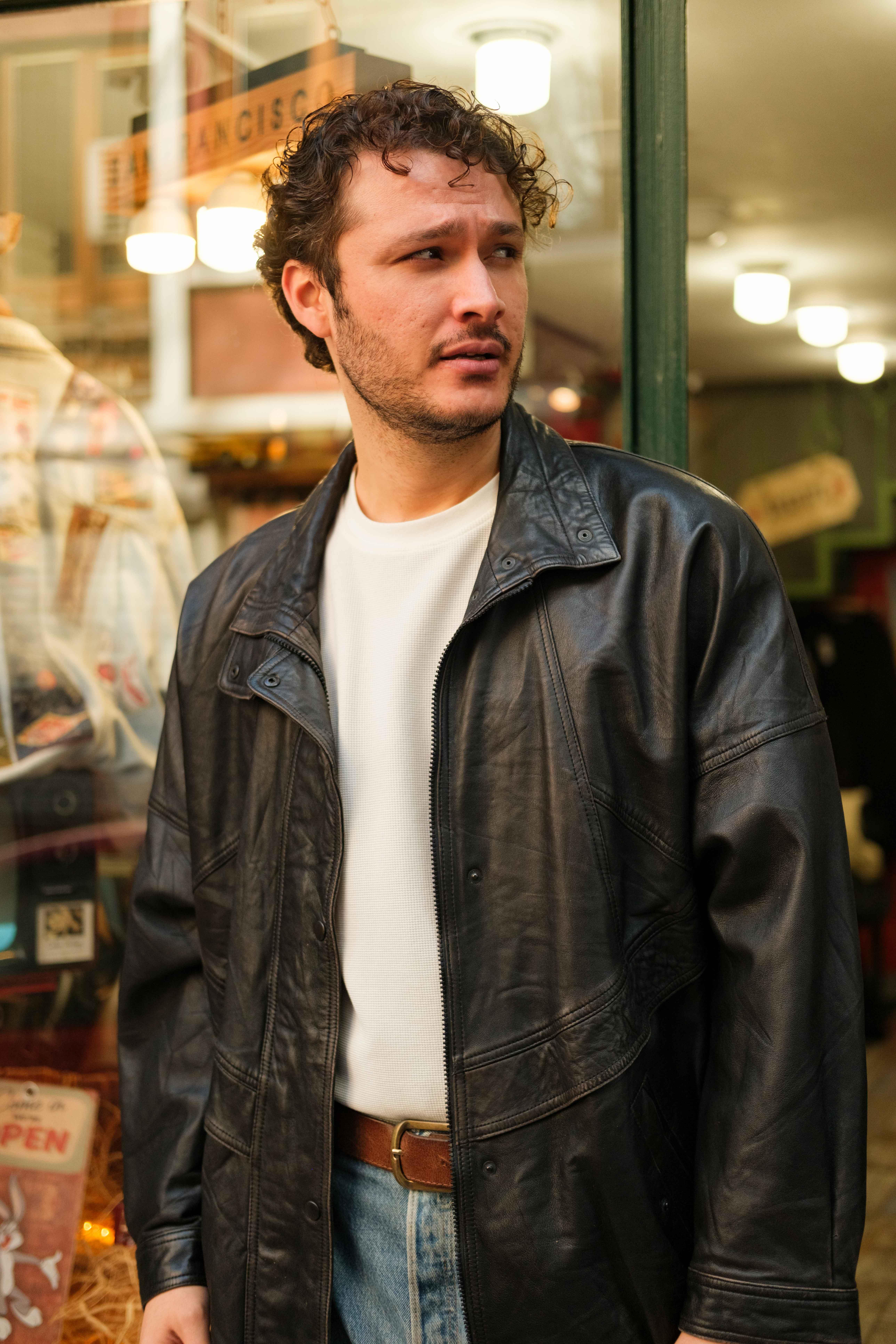 American Long Type Bomber Model Unisex Deri Ceket