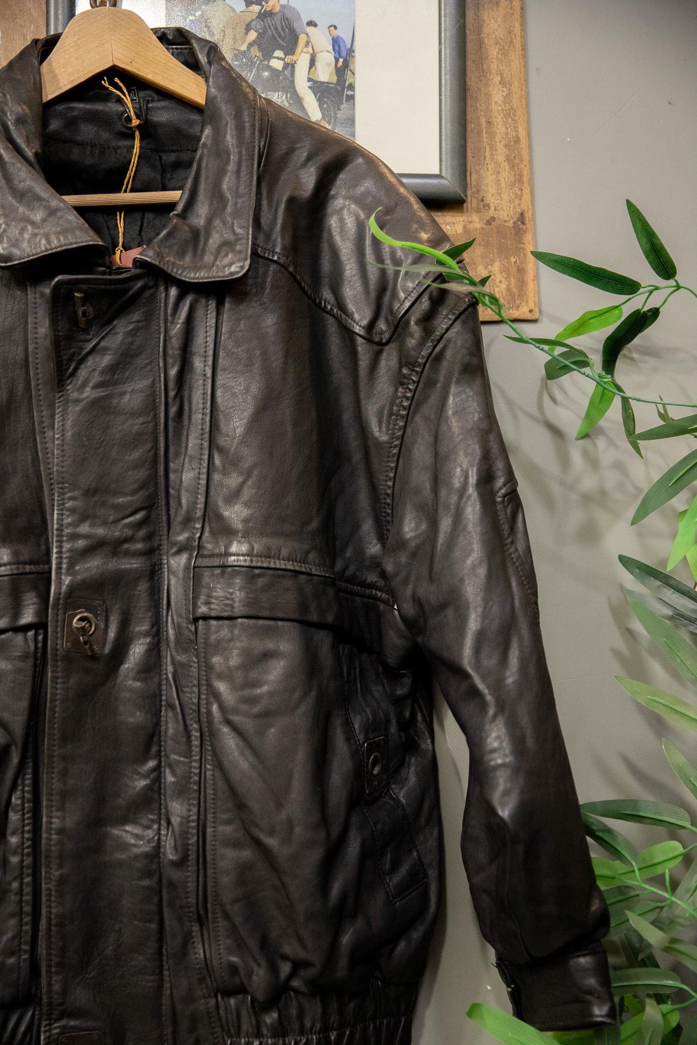 American Oversize Bomber Deri Ceket