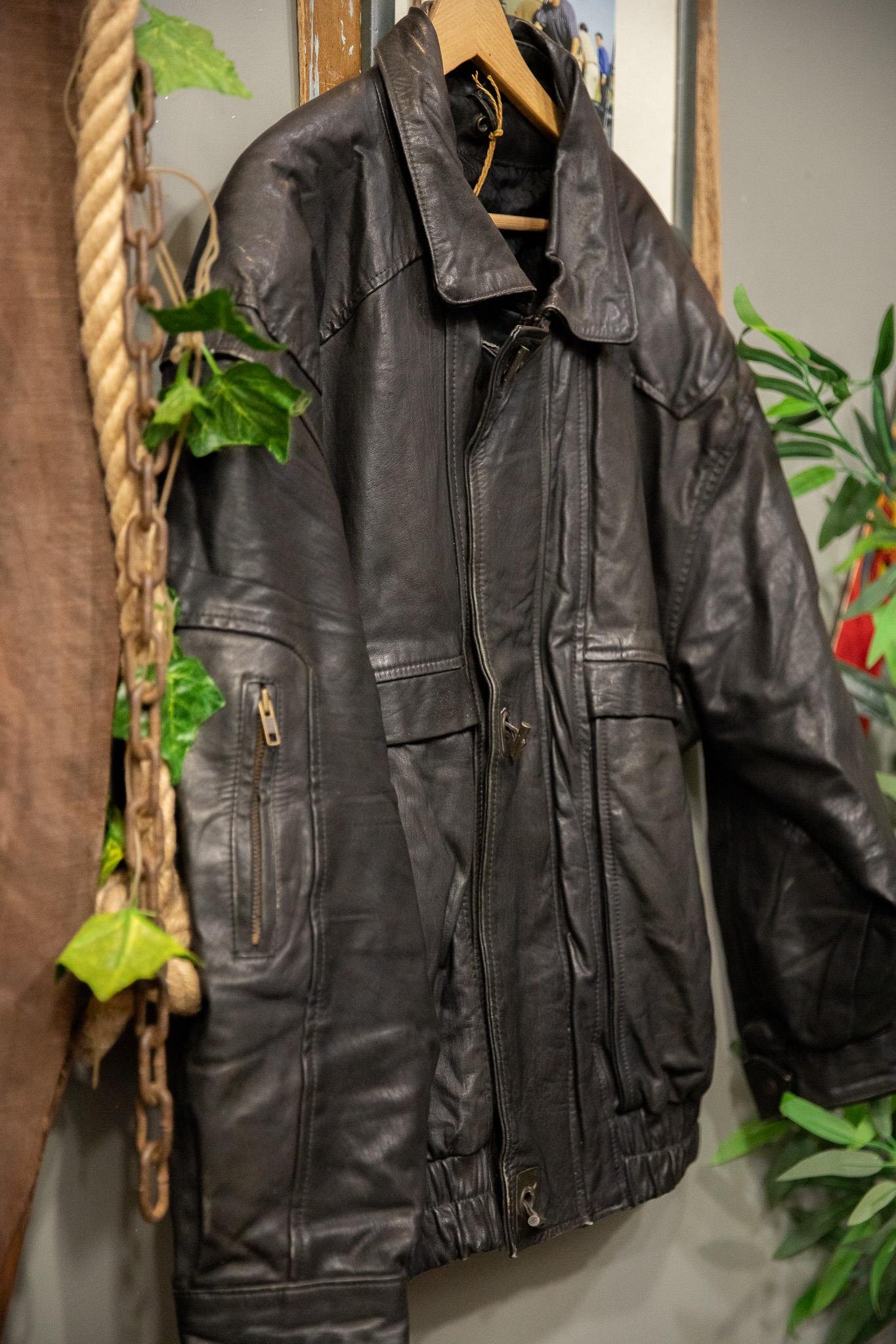 American Oversize Bomber Deri Ceket