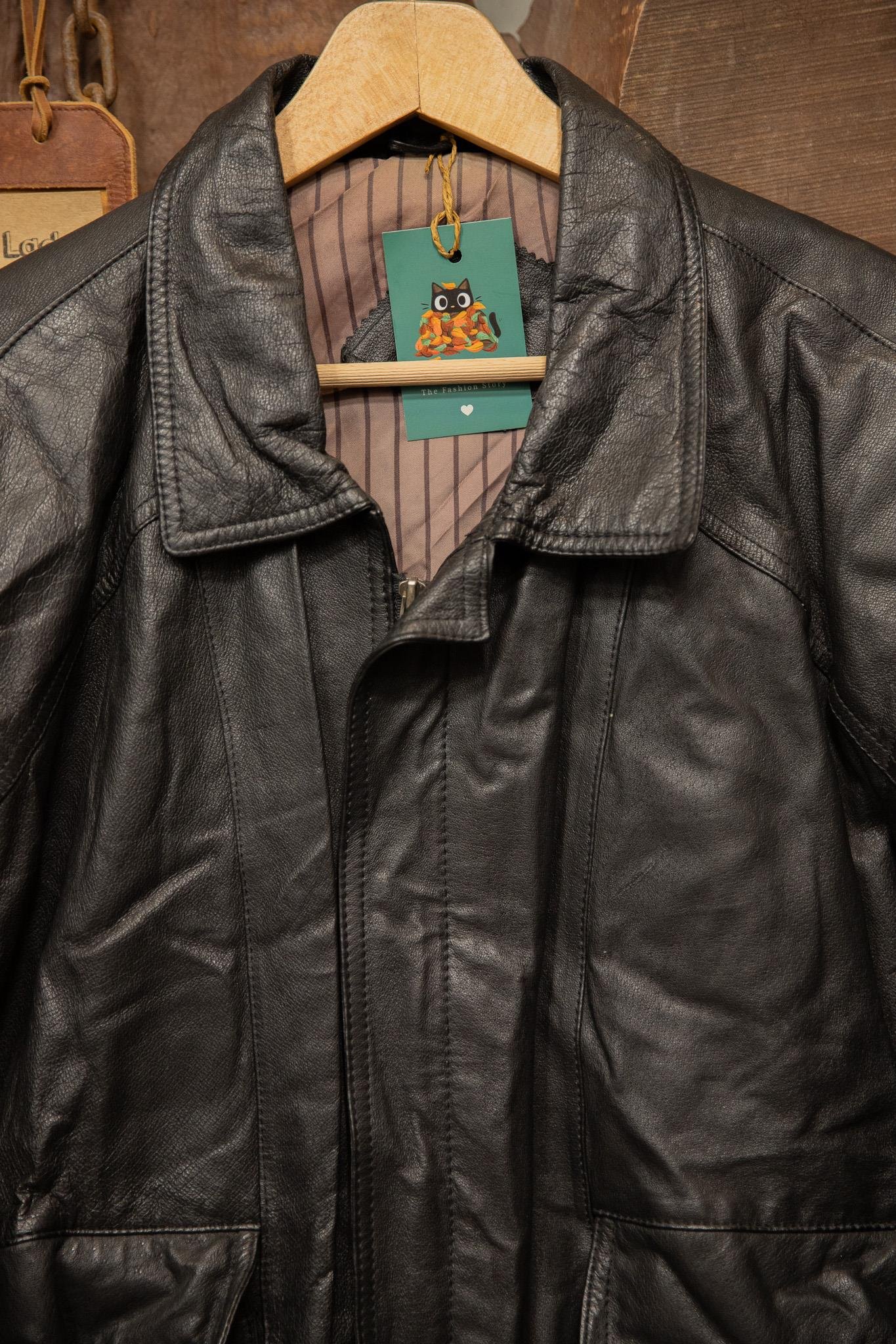 American Oversize Bomber Deri Ceket