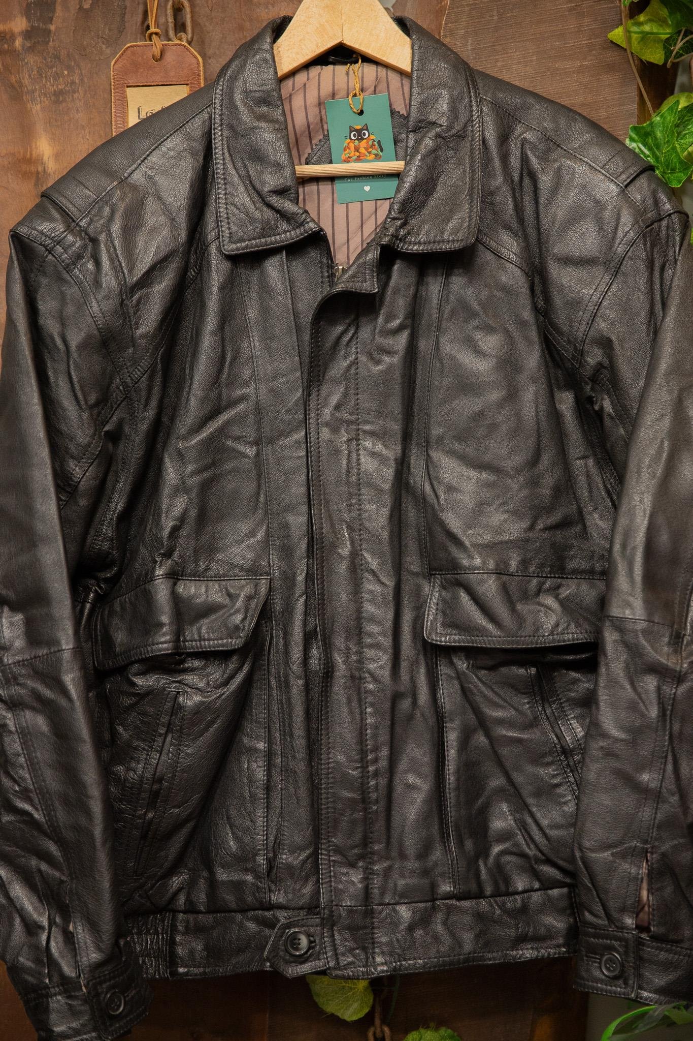 American Oversize Bomber Deri Ceket