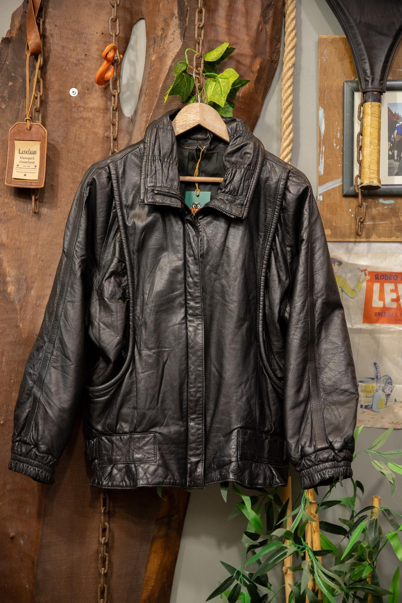 American Oversize Bomber Deri Ceket