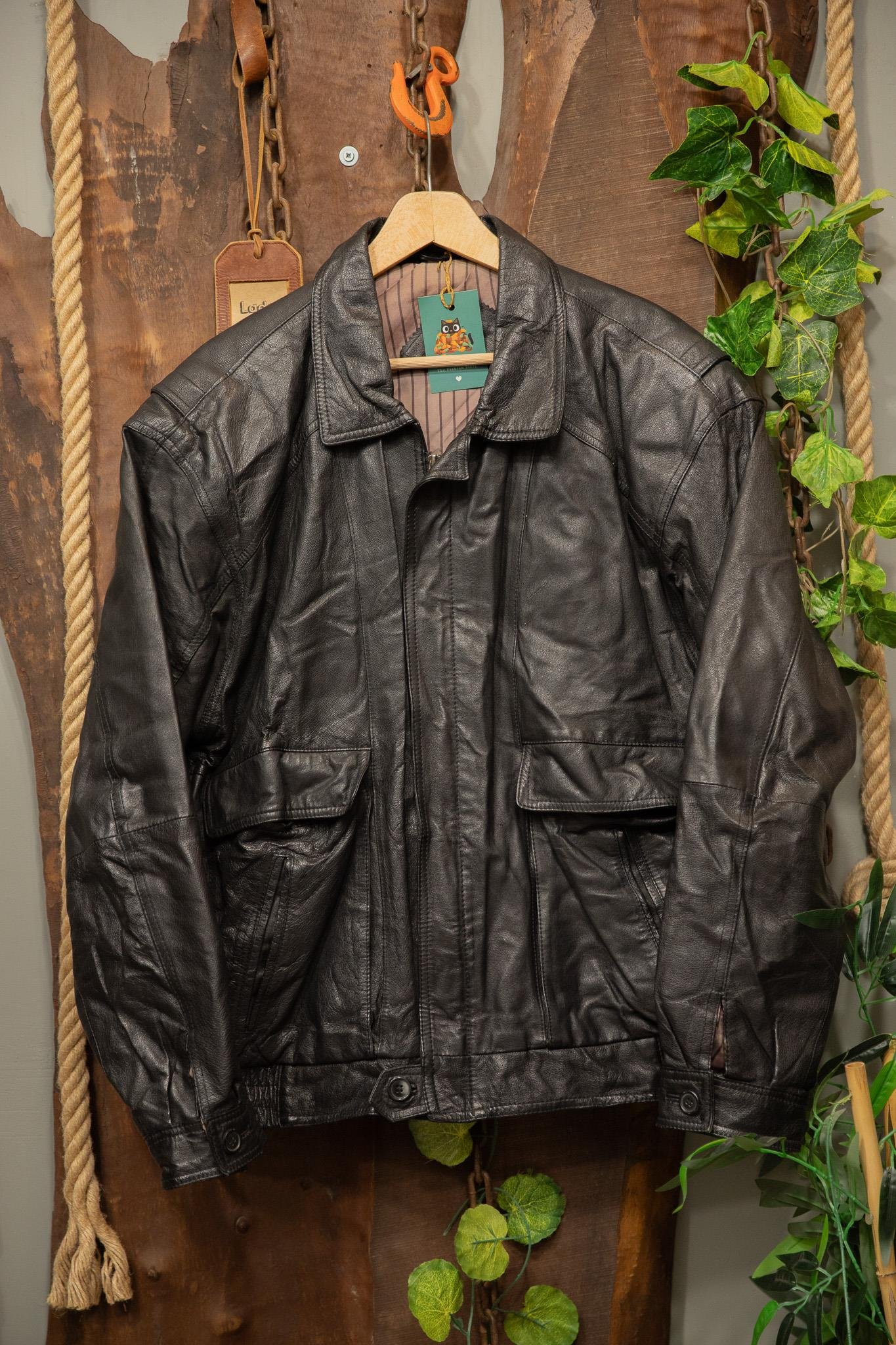American Oversize Bomber Deri Ceket