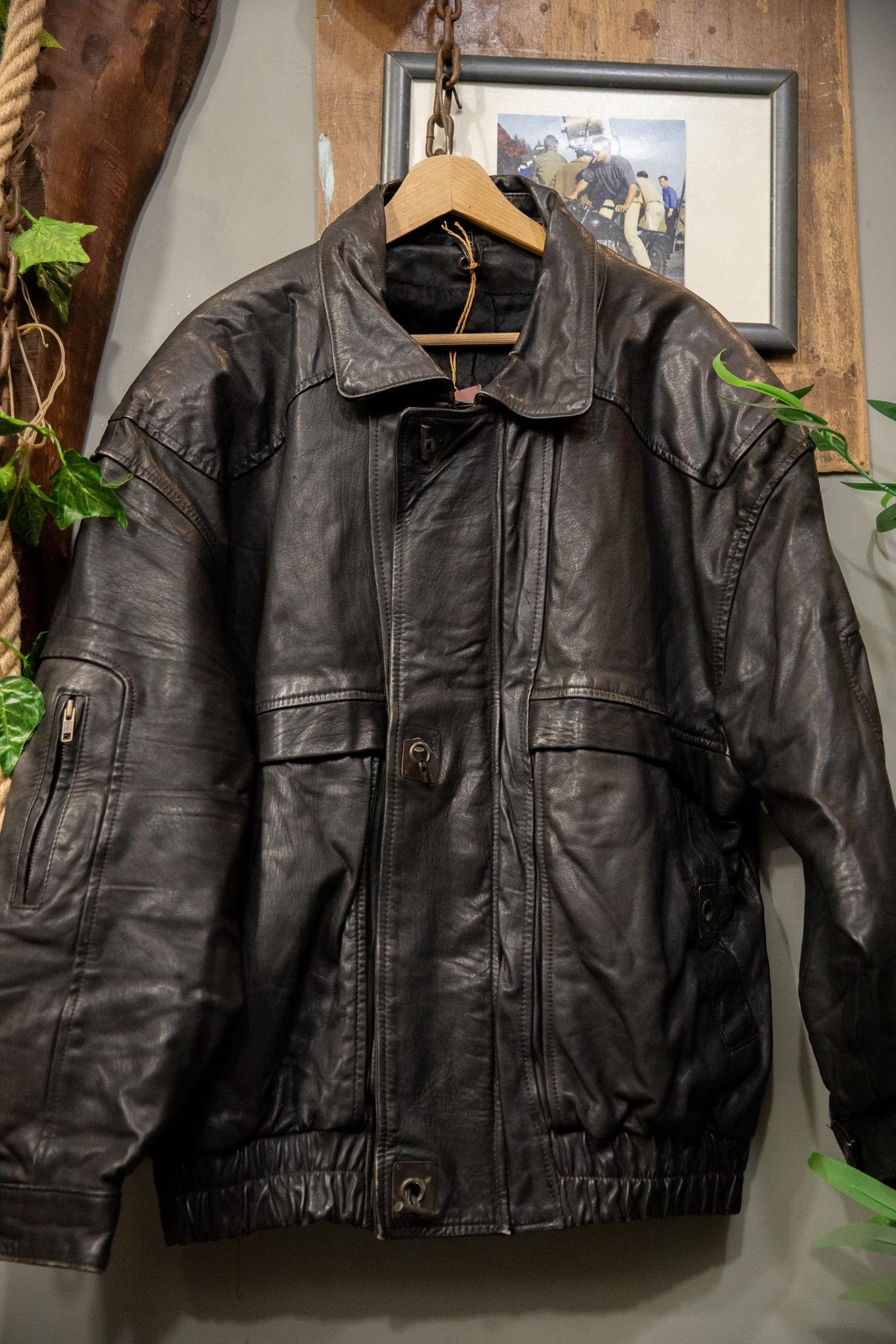 American Oversize Bomber Deri Ceket