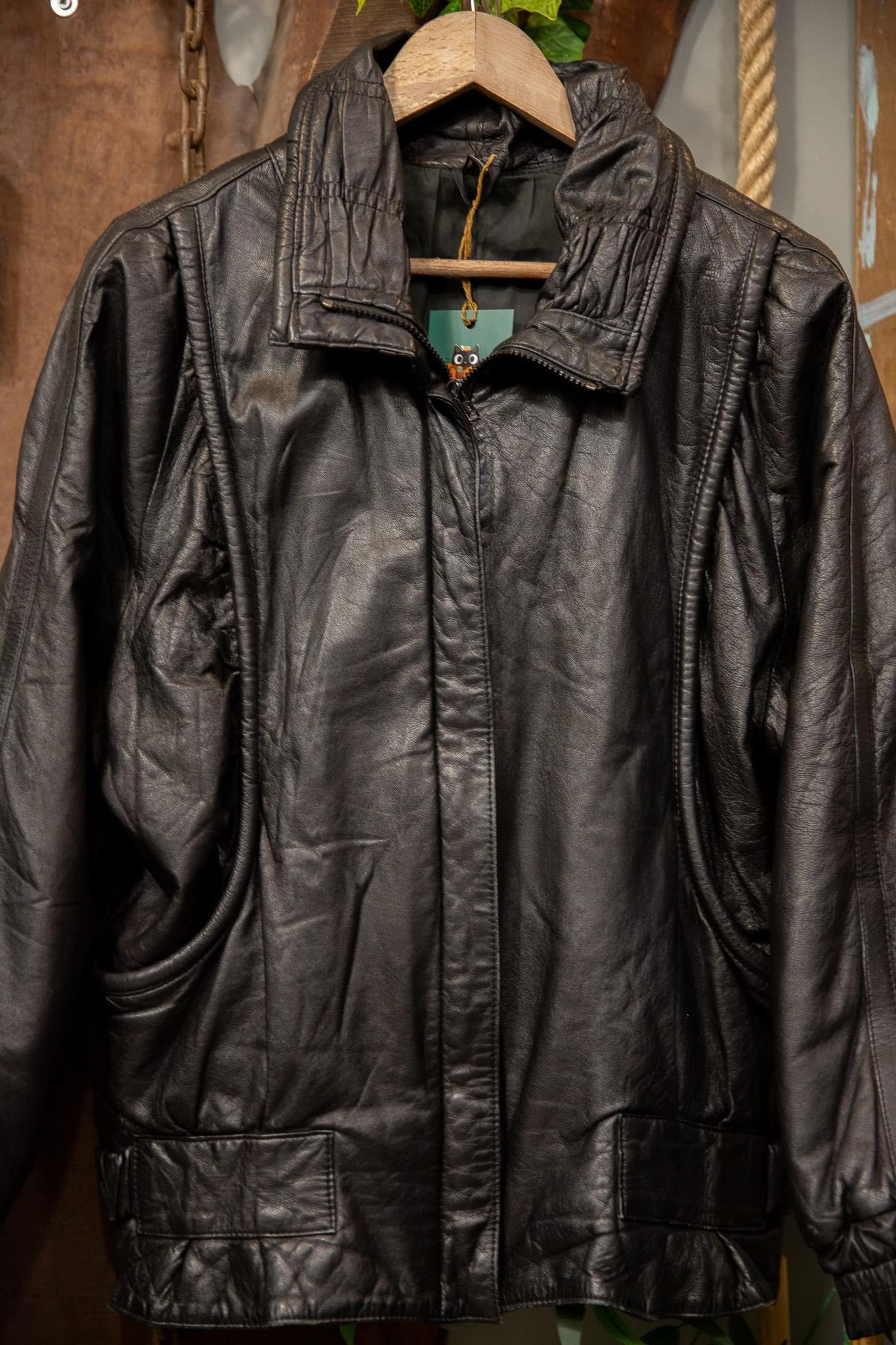 American Oversize Bomber Deri Ceket