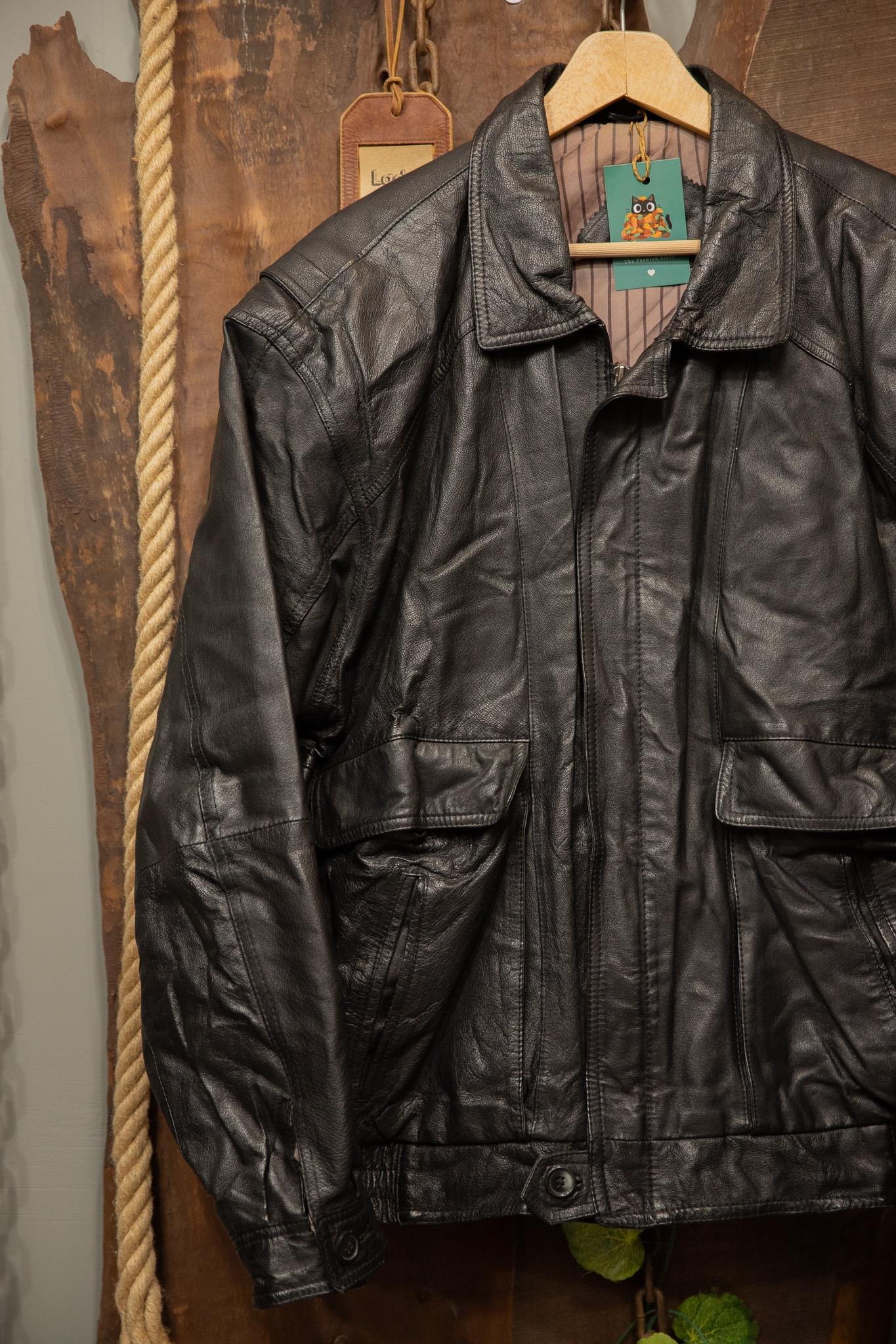 American Oversize Bomber Deri Ceket
