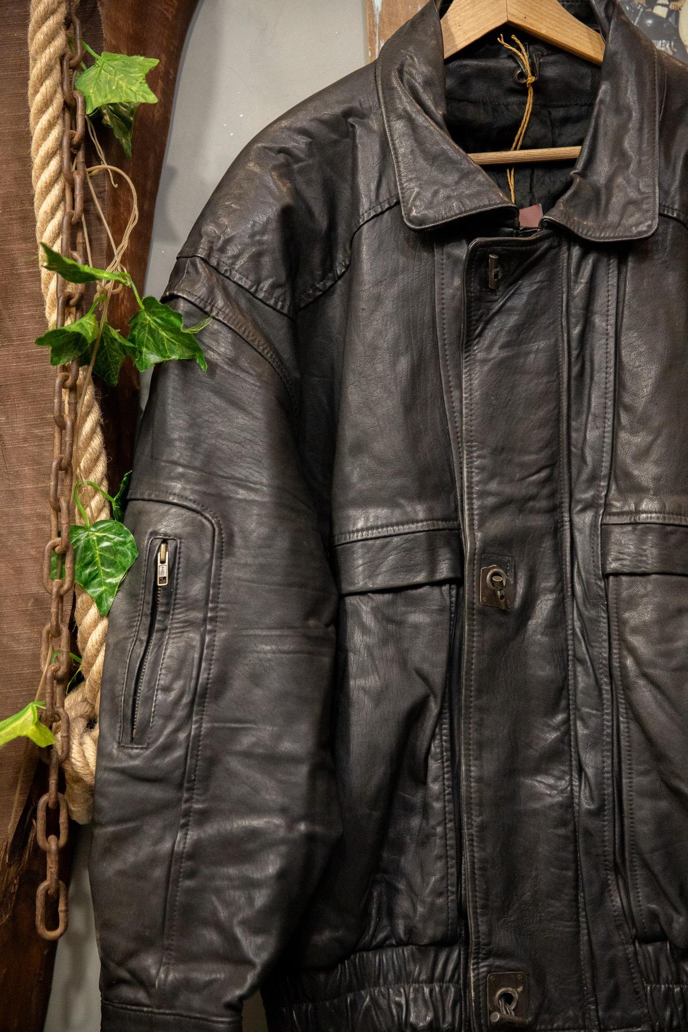 American Oversize Bomber Deri Ceket