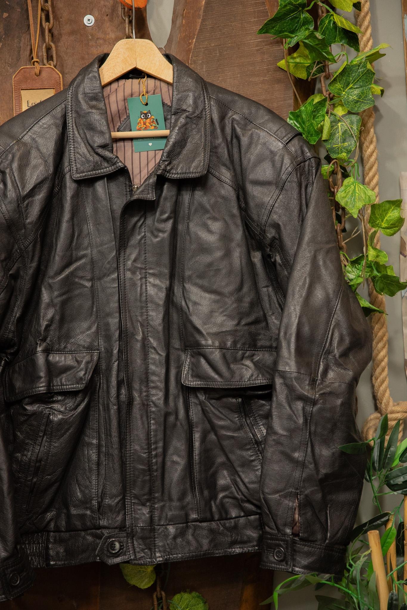 American Oversize Bomber Deri Ceket