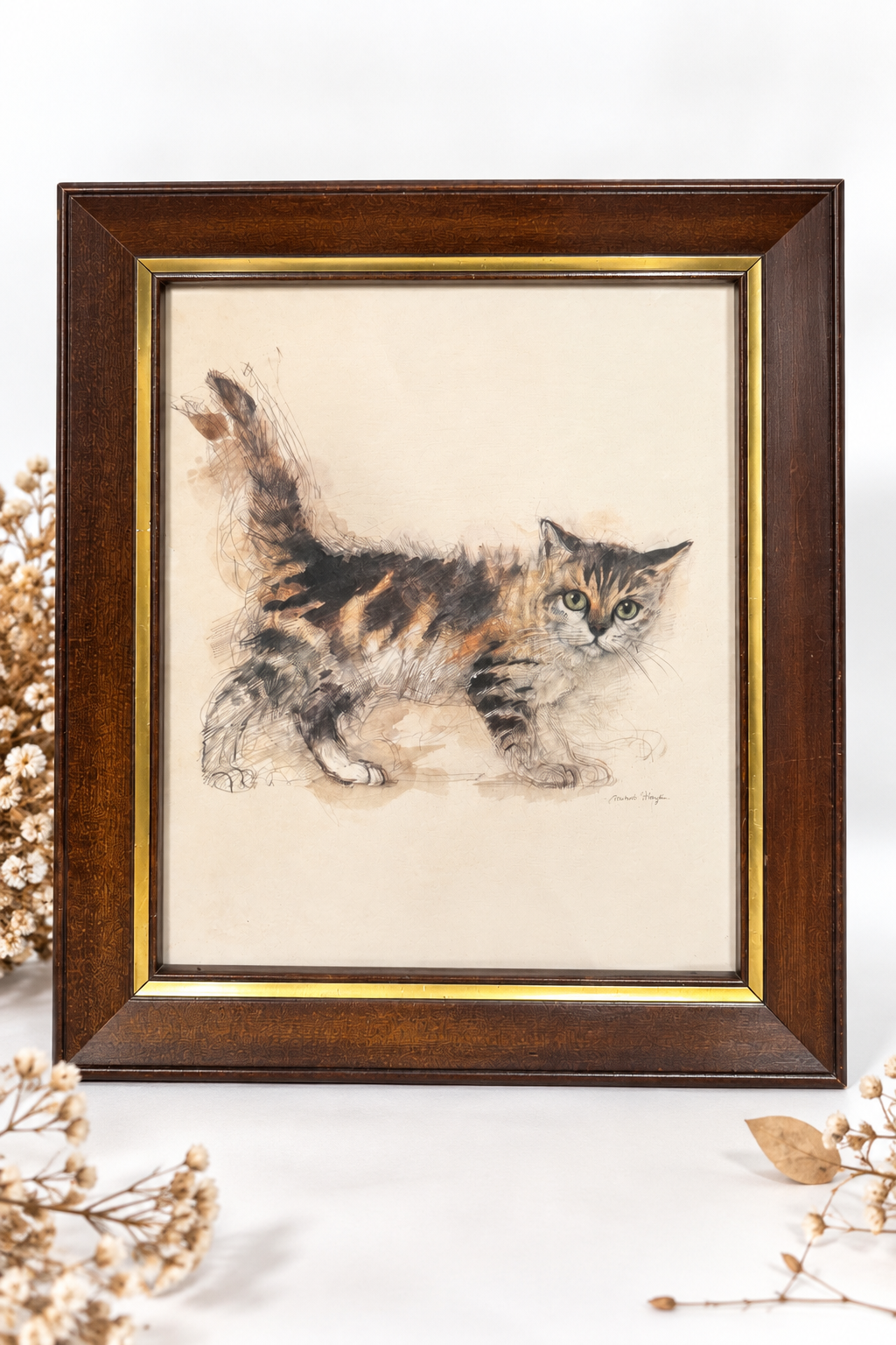 Antika Kedi Eskizi Tablosu