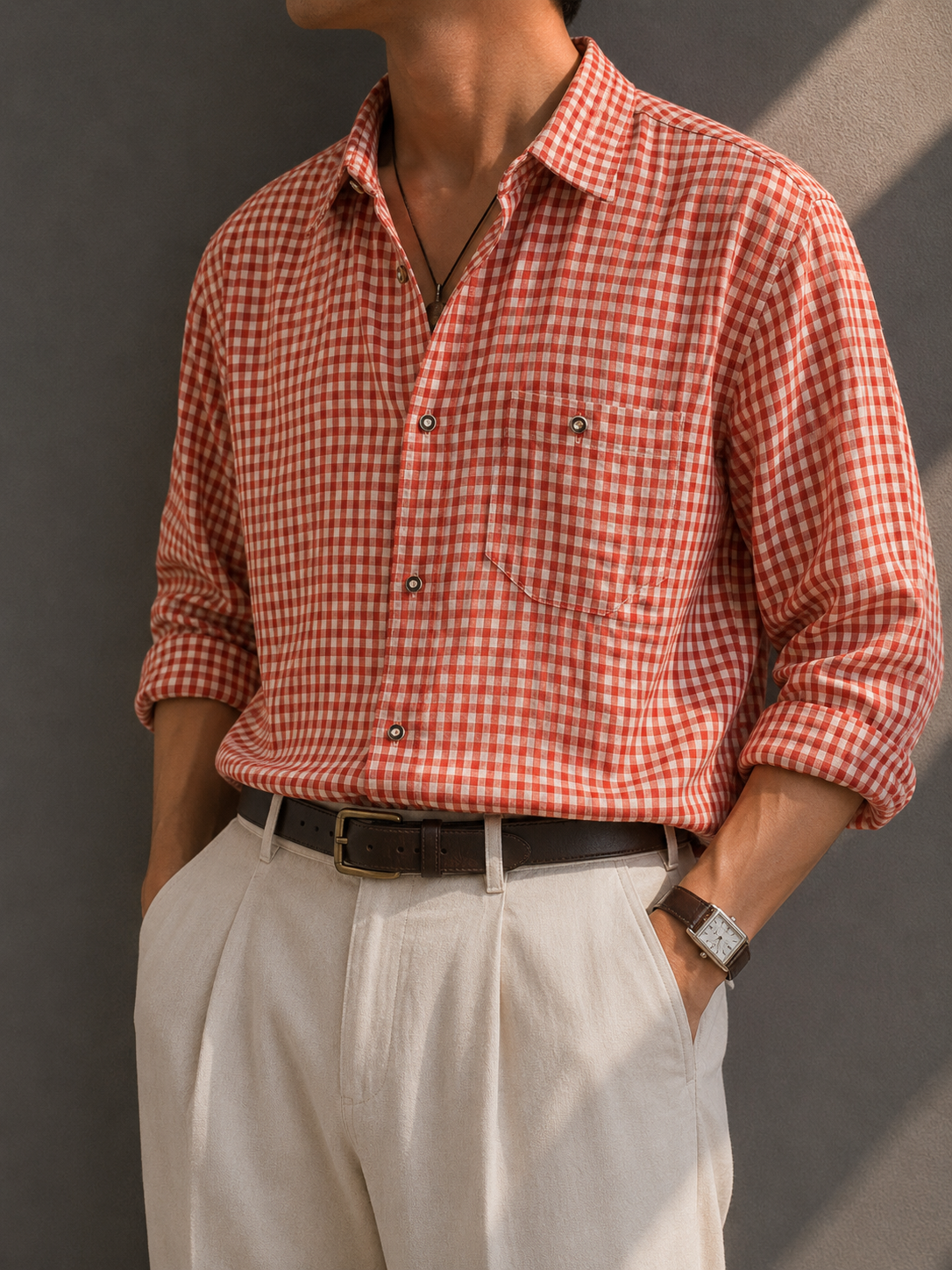 Austrian 90's Preppy Kare Gömlek