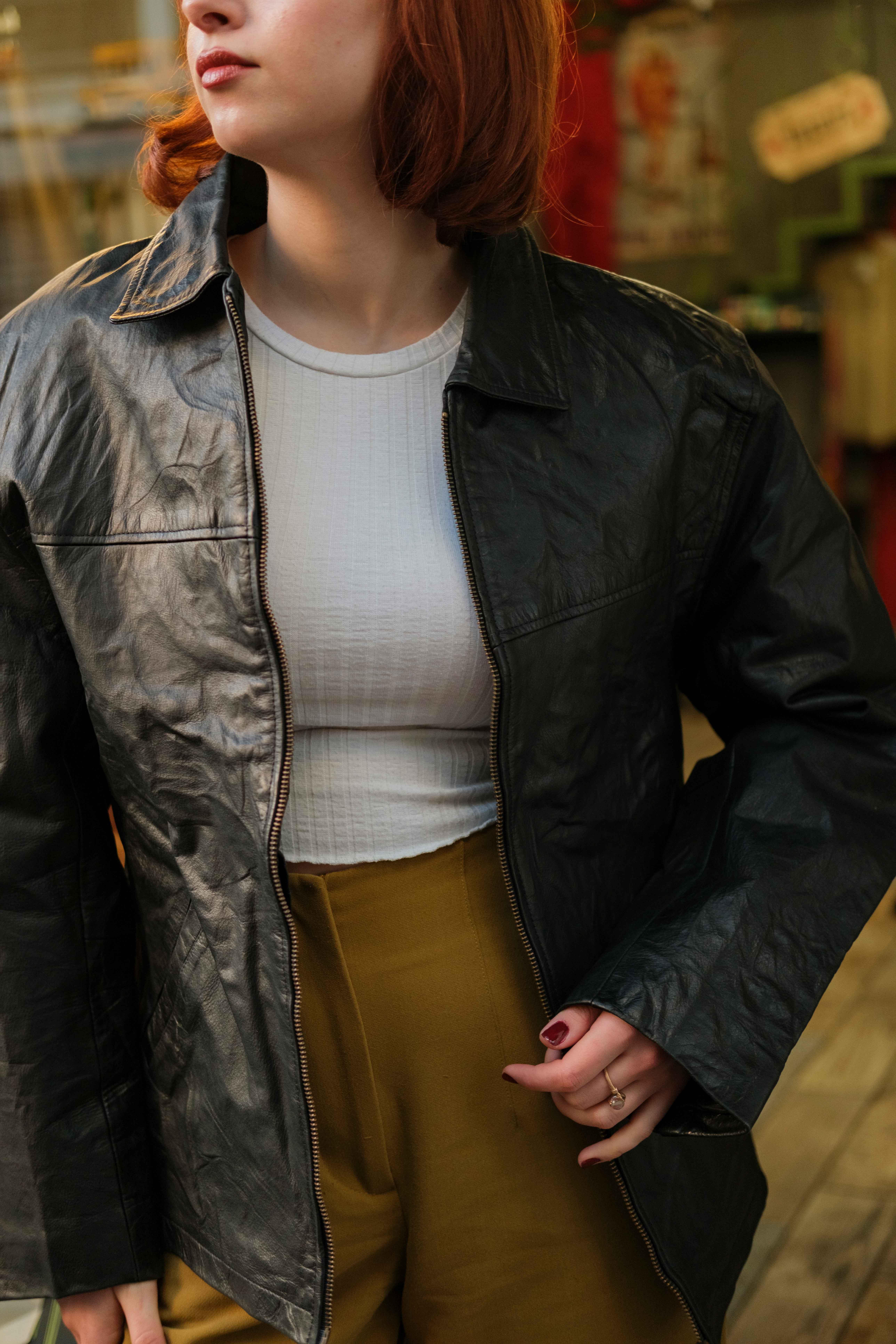 AUTENTIPELE Biker Model Unisex Deri Ceket