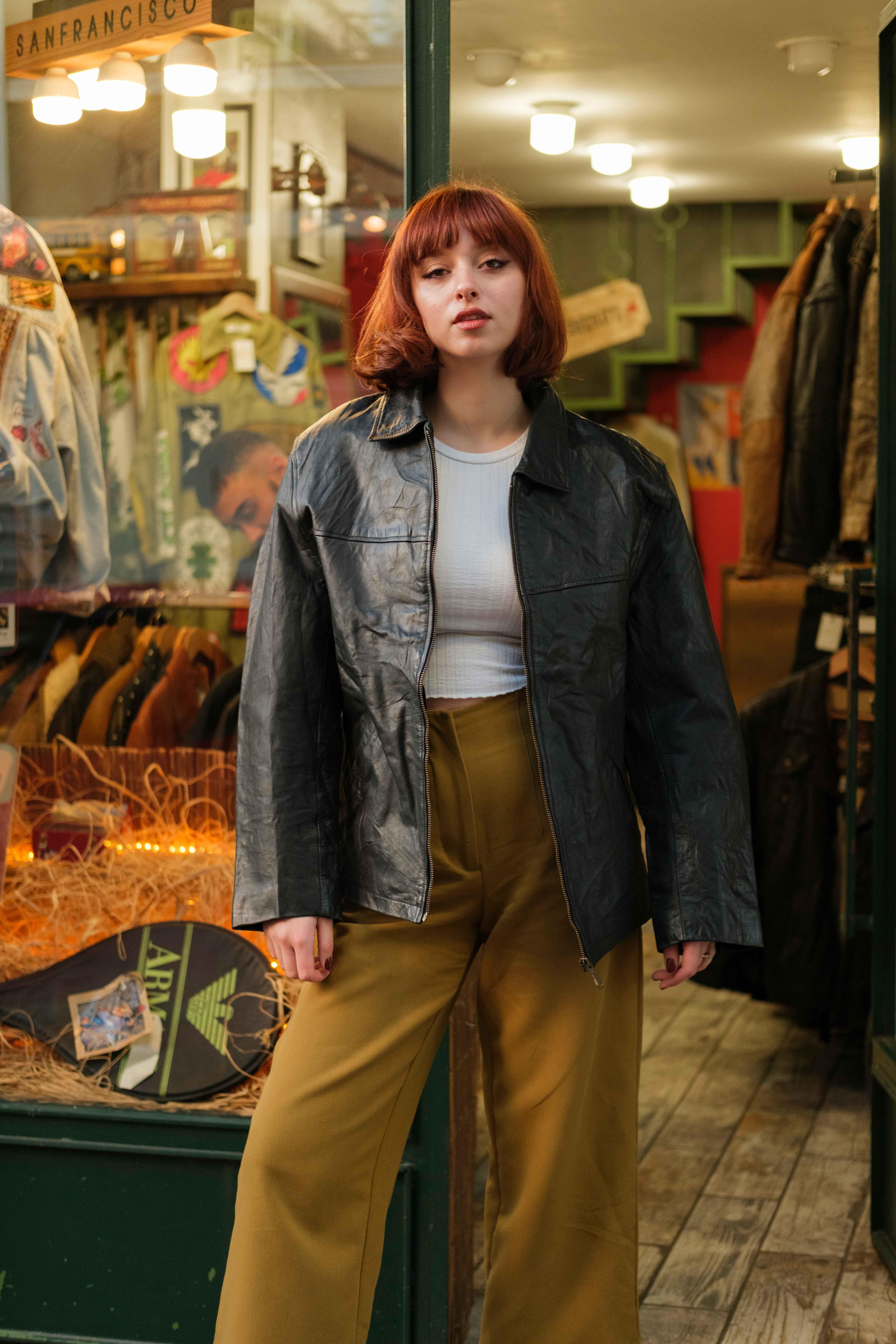 AUTENTIPELE Biker Model Unisex Deri Ceket