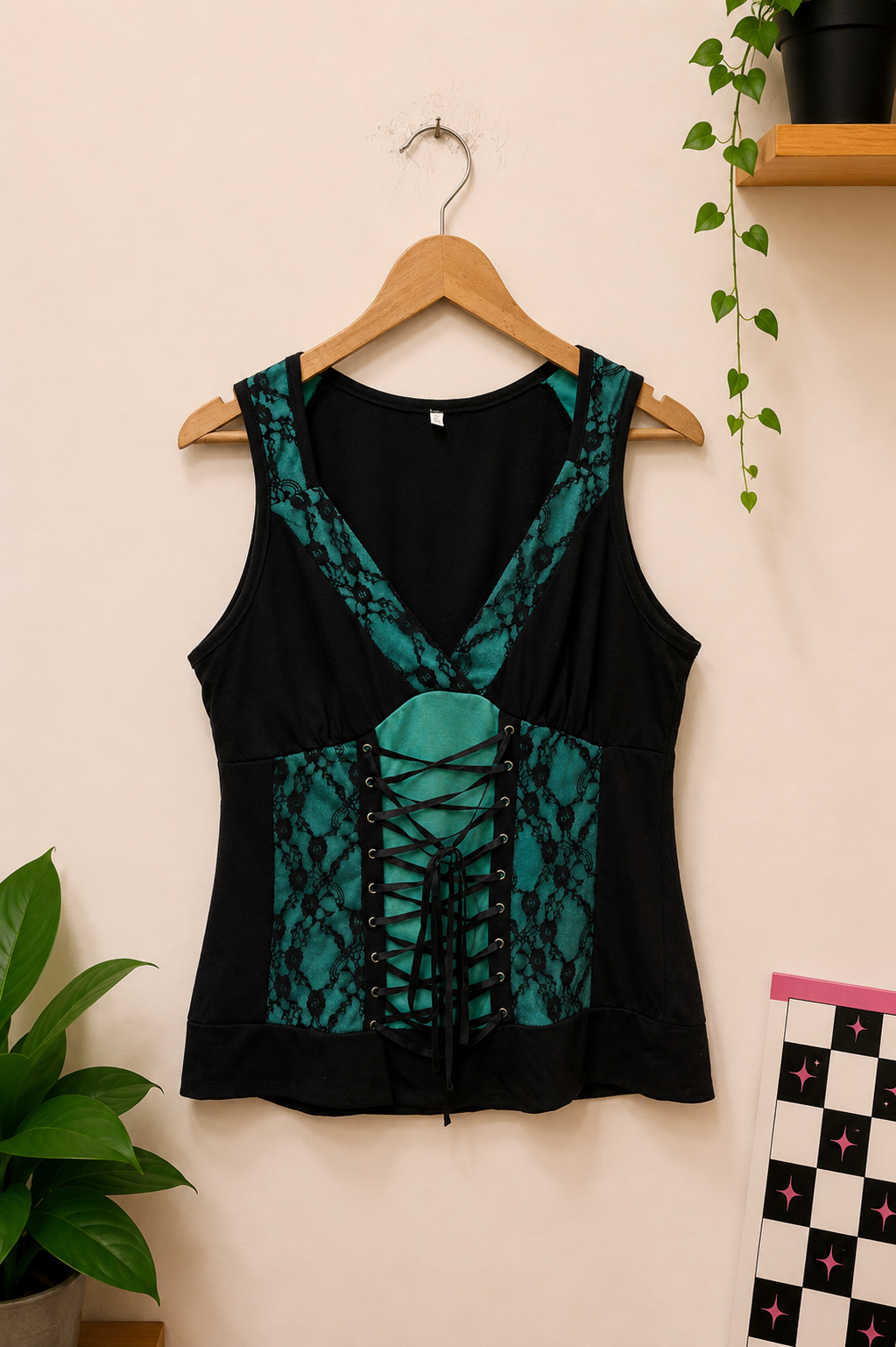 Bağcıklı Gothic Bluz