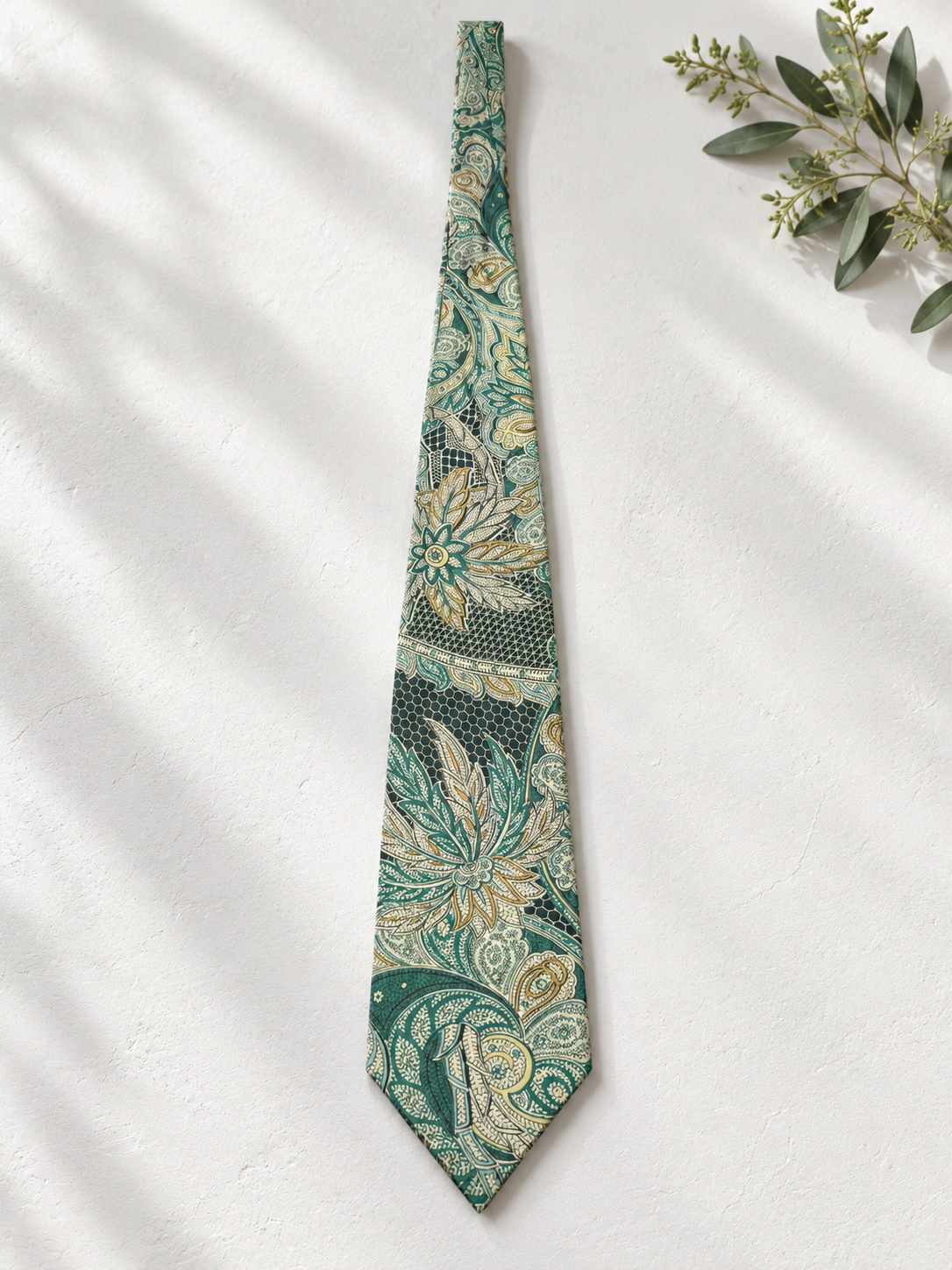 Barok/Paisley Desenli İpek Kravat