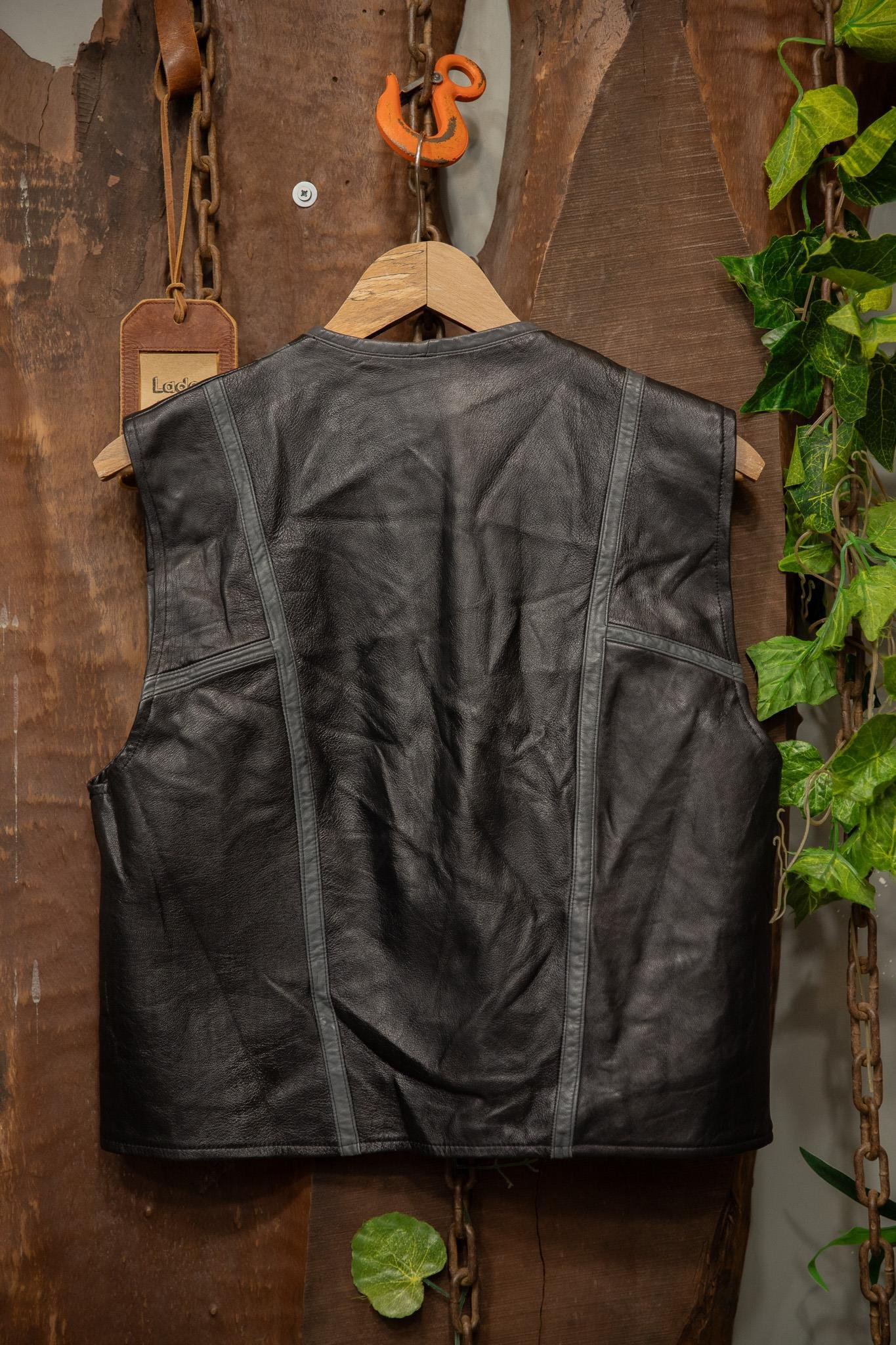 Biker Moto Black&Gray Deri Yelek