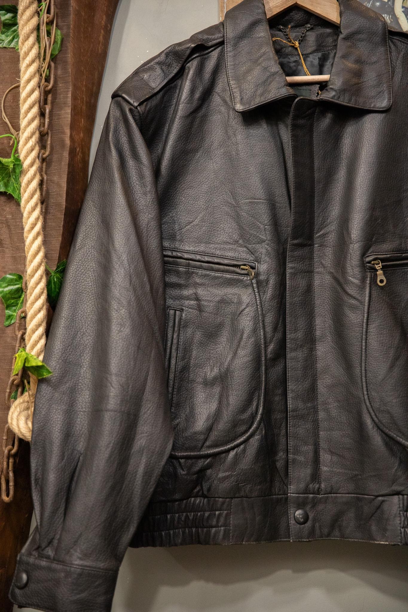 Black American Bomber Deri Ceket