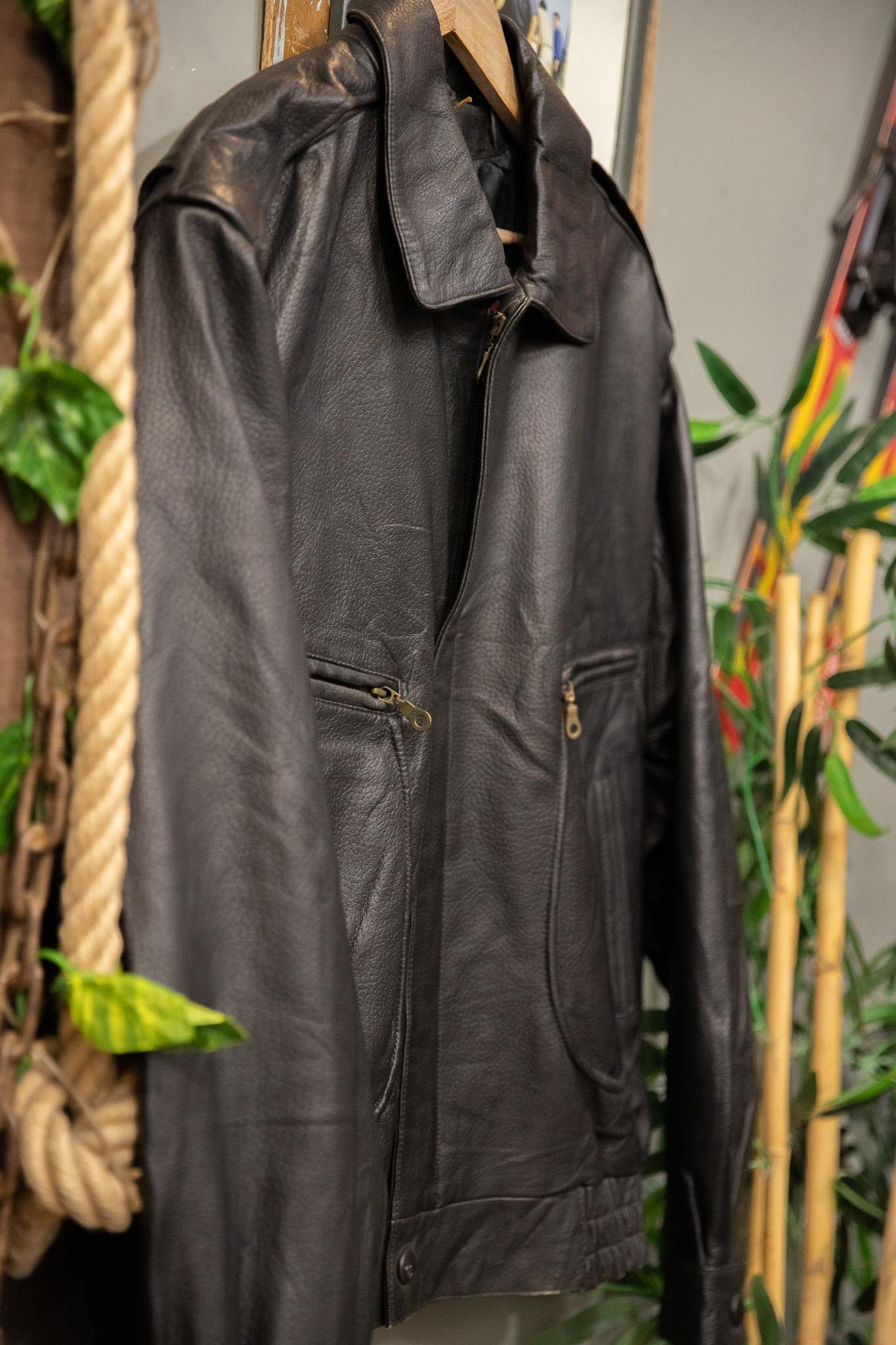 Black American Bomber Deri Ceket