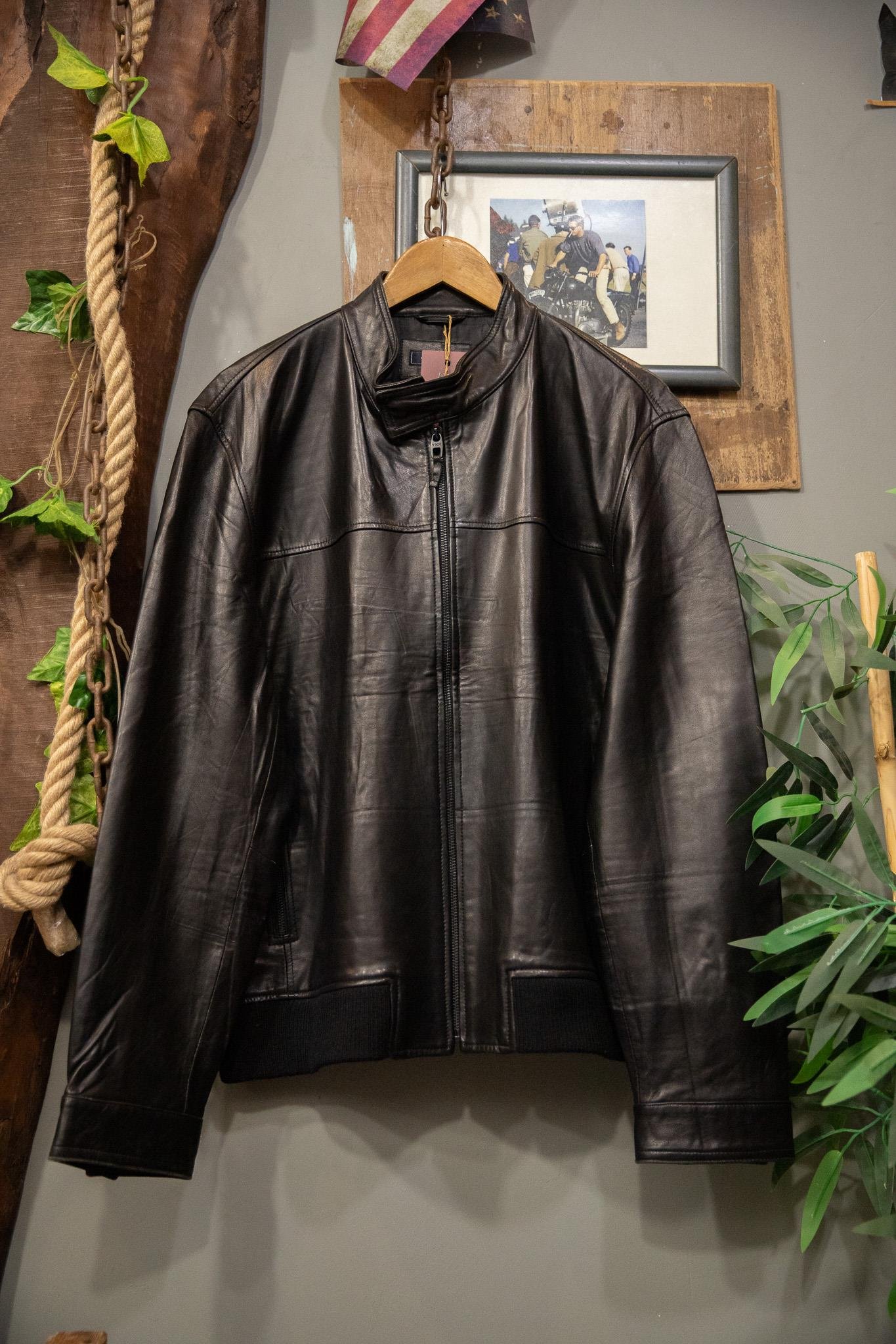 Black Biker Matrix Deri Ceket