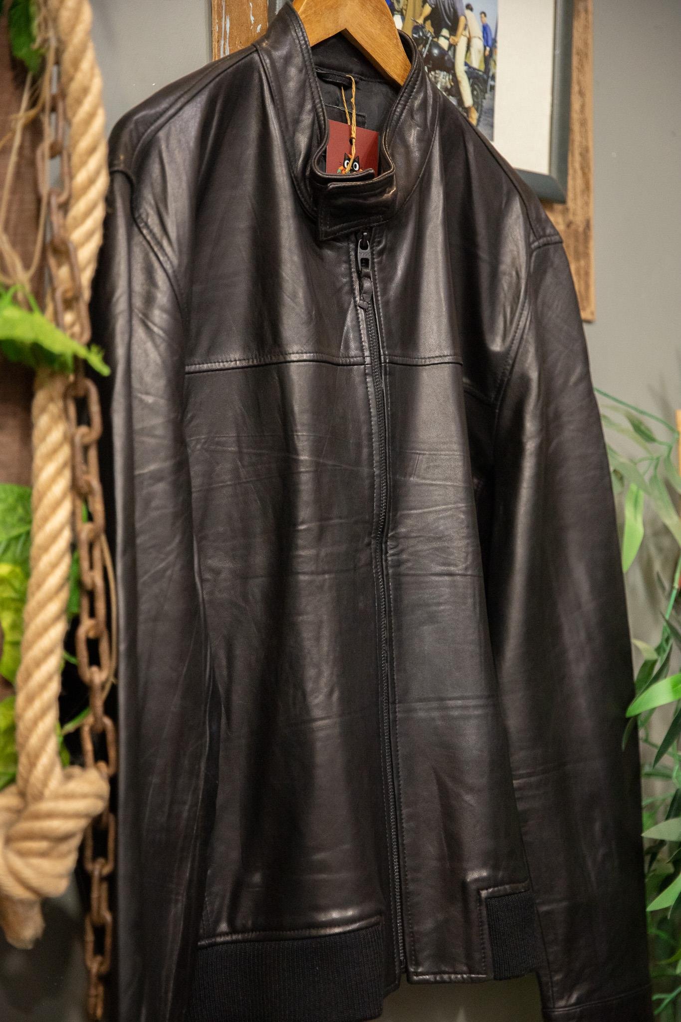 Black Biker Matrix Deri Ceket