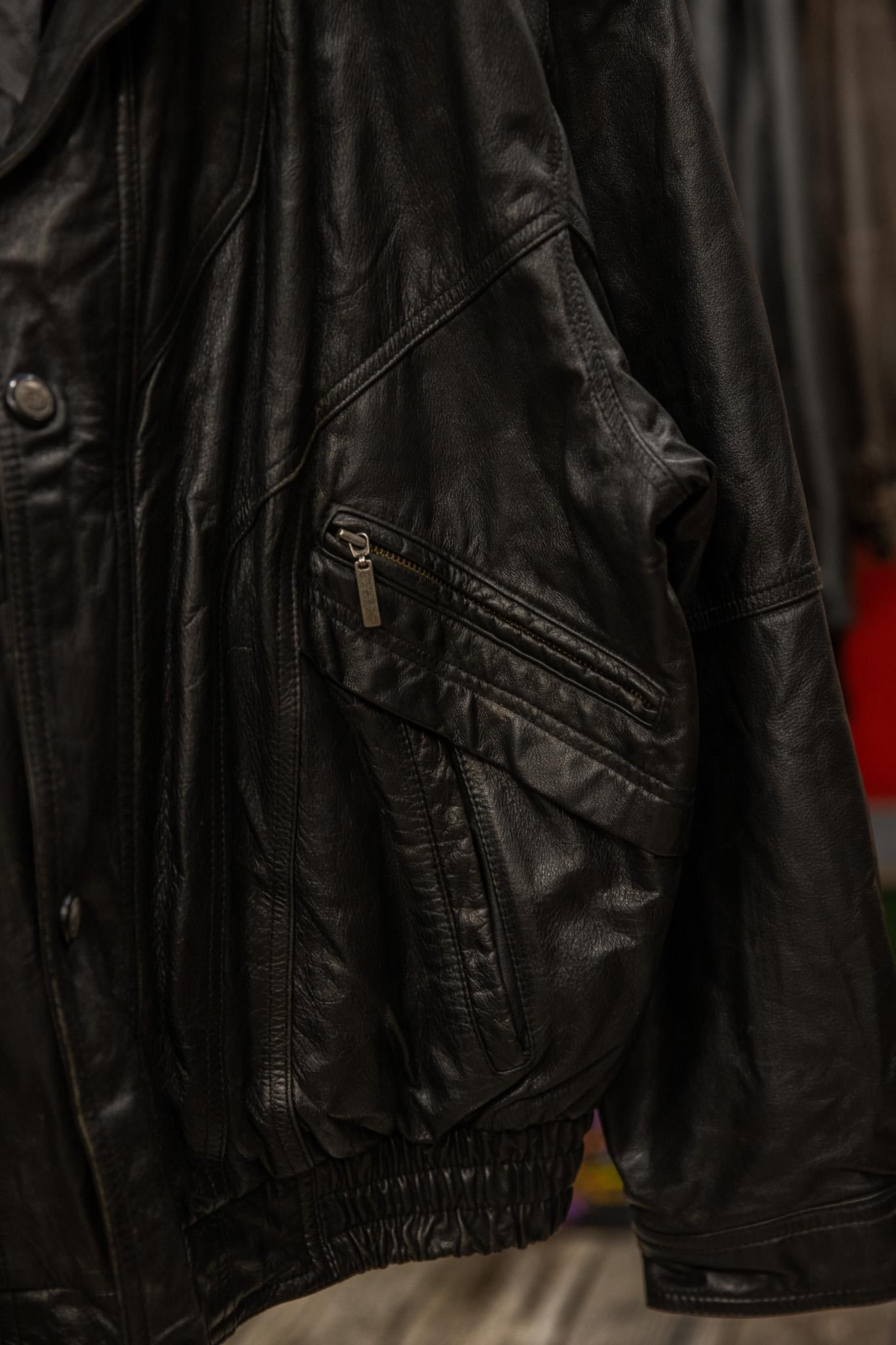 Black Bomber Model Unisex Deri Ceket