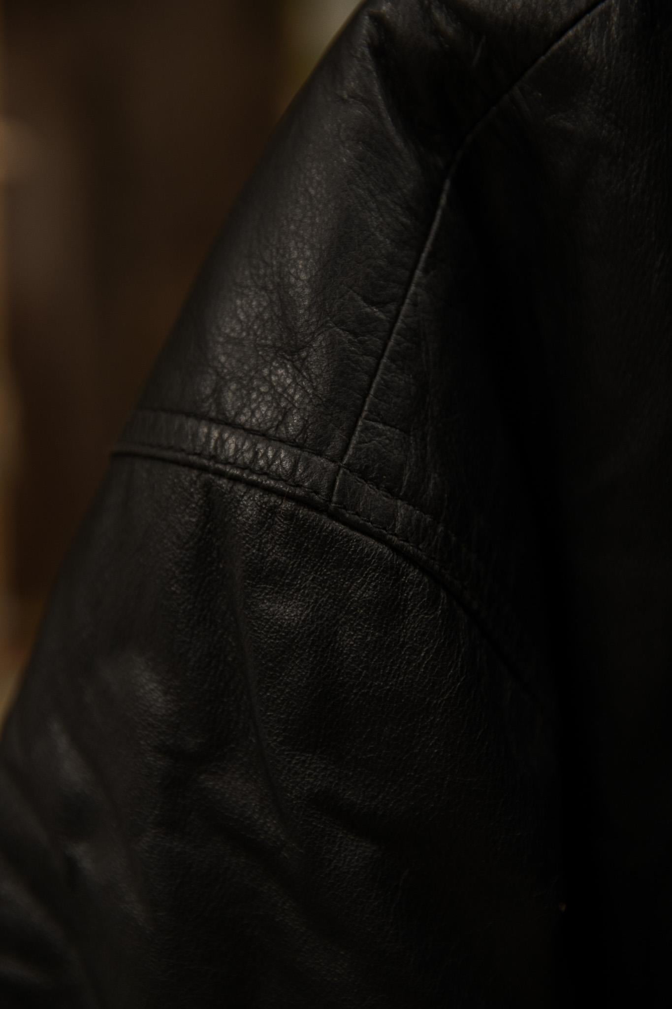 Black Bomber Model Unisex Deri Ceket