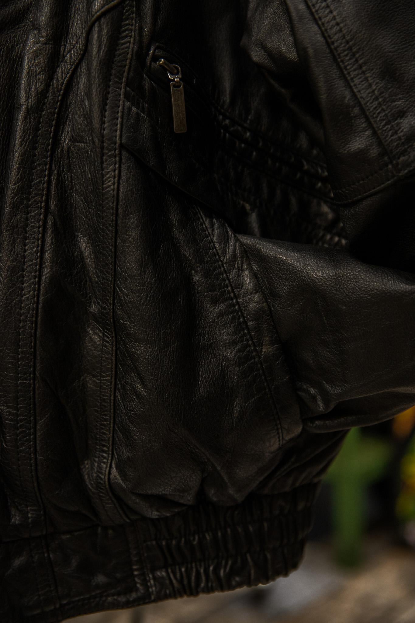 Black Bomber Model Unisex Deri Ceket